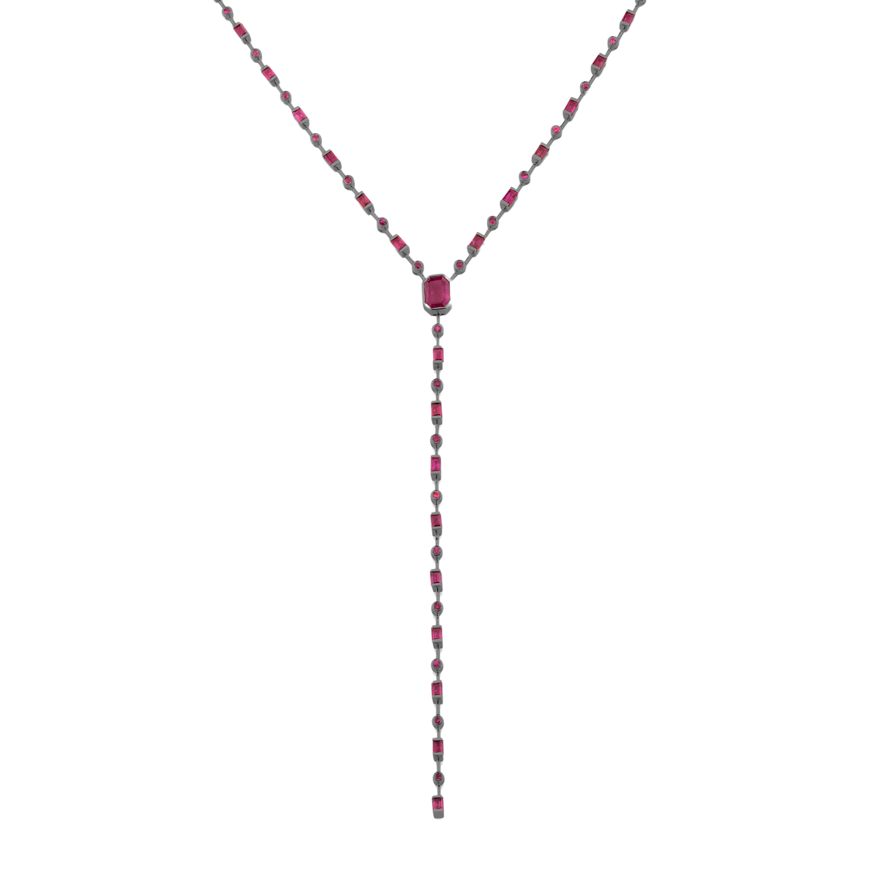 MIXED RUBY Y NECKLACE