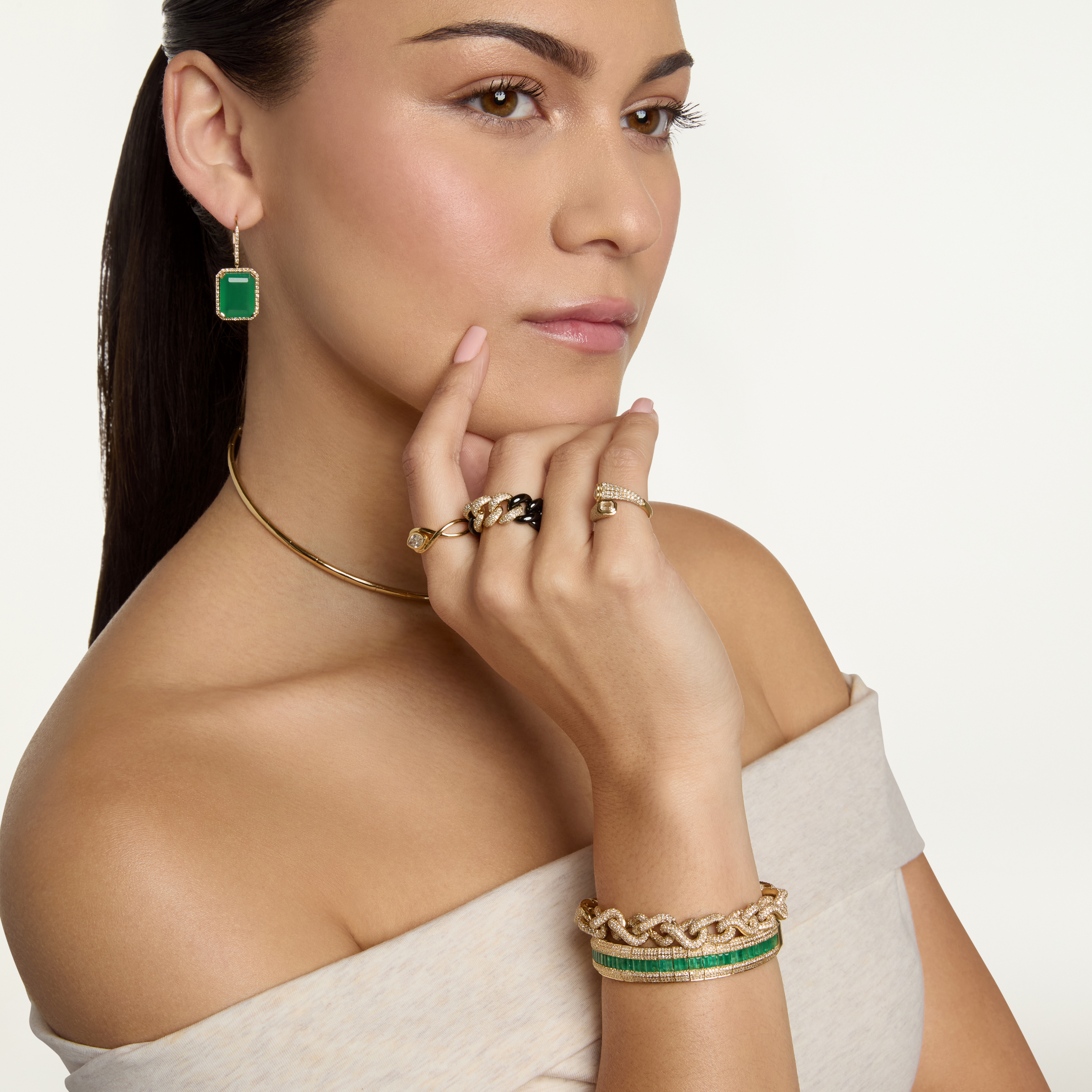 SHAY Ready to Ship Diamond Pave Infinity Link Bracelet, 7.86ct, 18k gold, alternate view