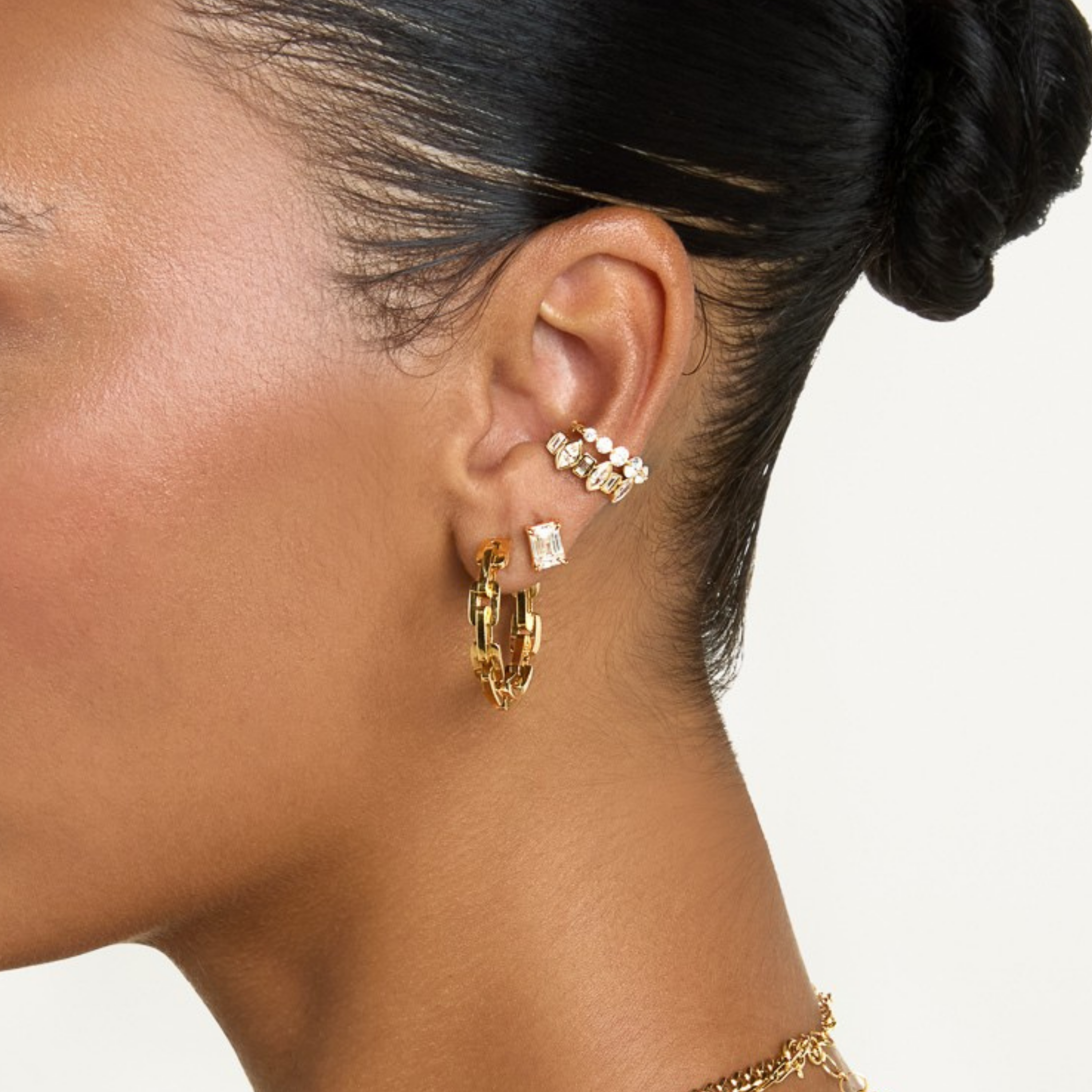 DIAMOND EMERALD CUT STUDS