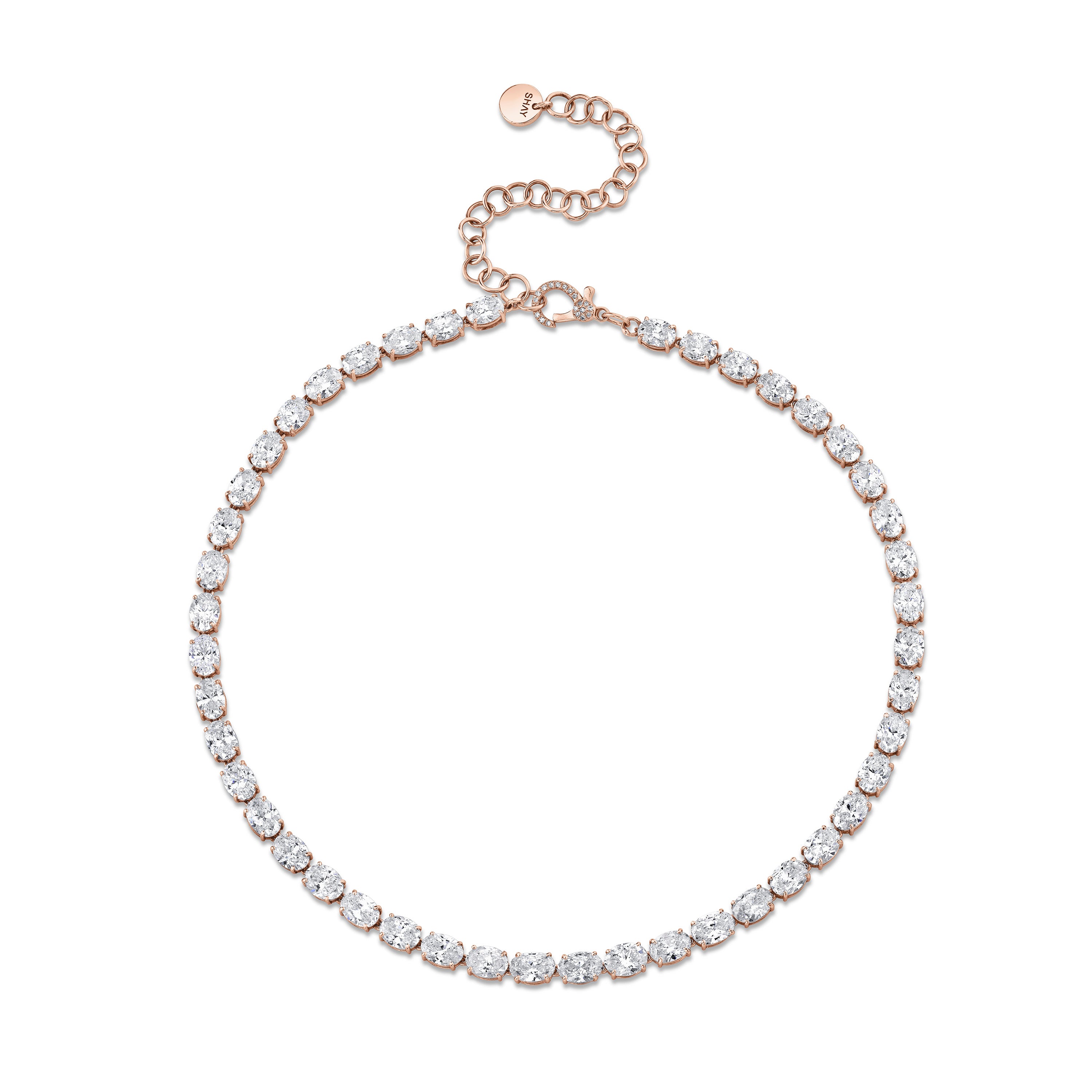 DIAMOND EAST WEST OVAL TENNIS NECKLACE