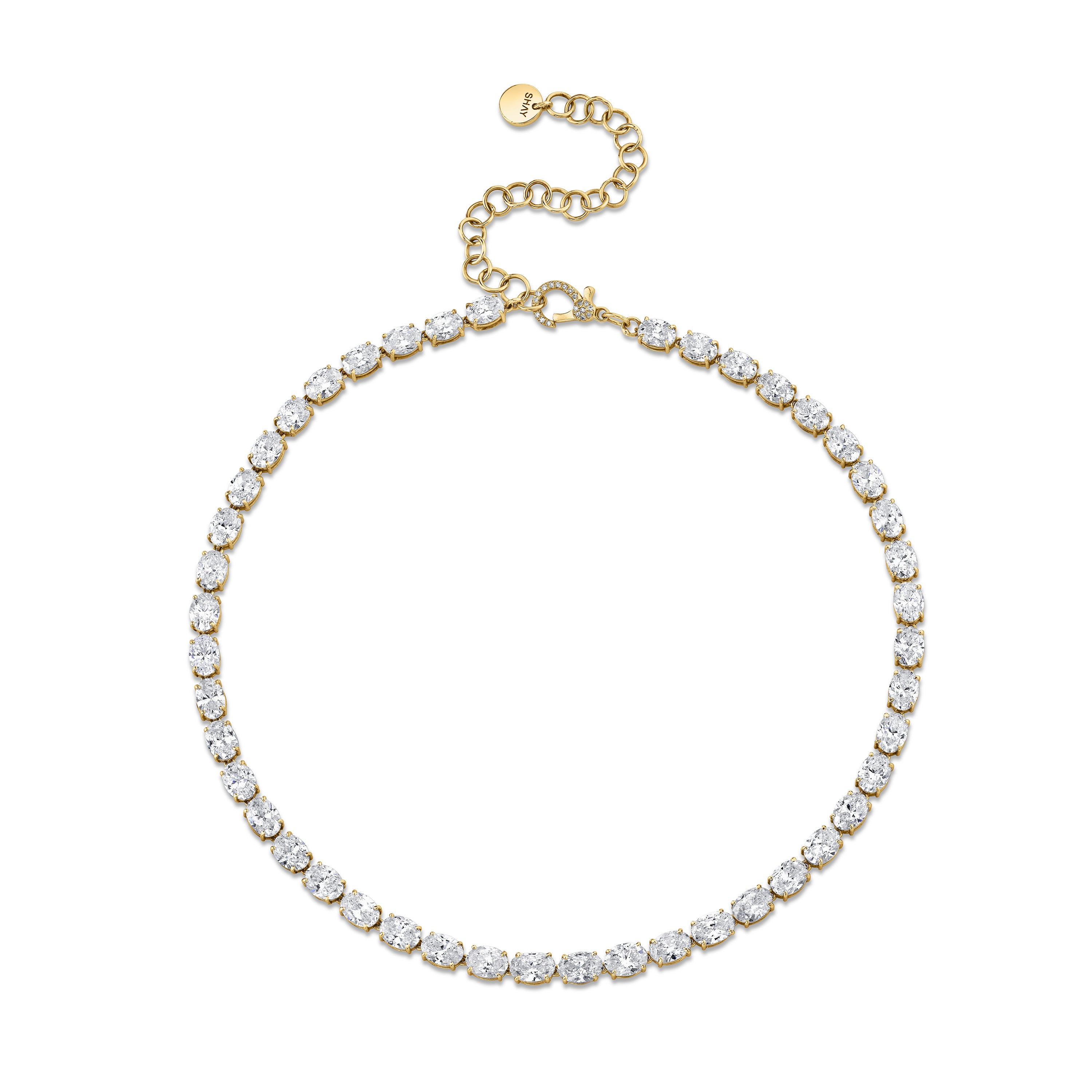 DIAMOND EAST WEST OVAL TENNIS NECKLACE