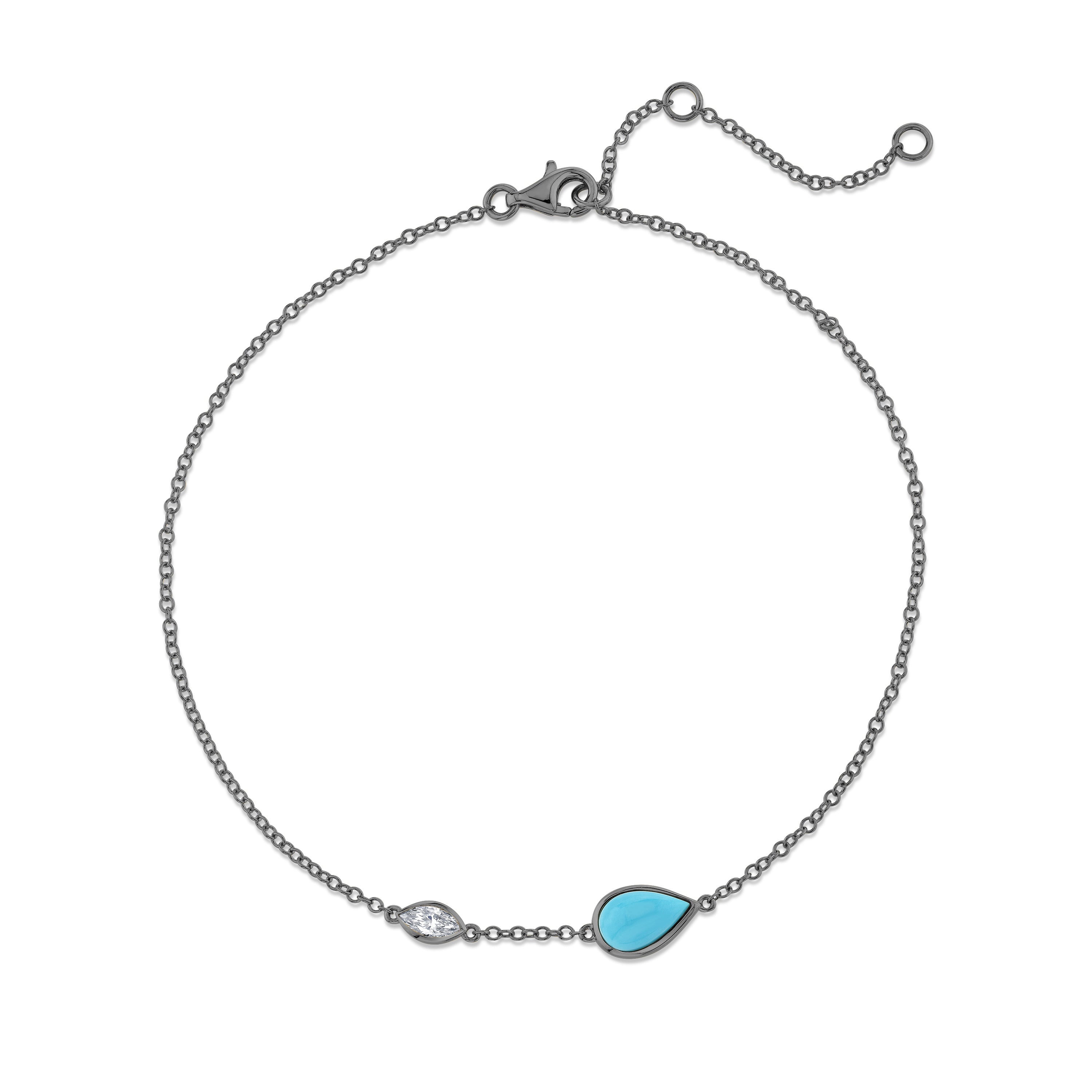 TURQUOISE & DIAMOND RIVIERA ANKLET