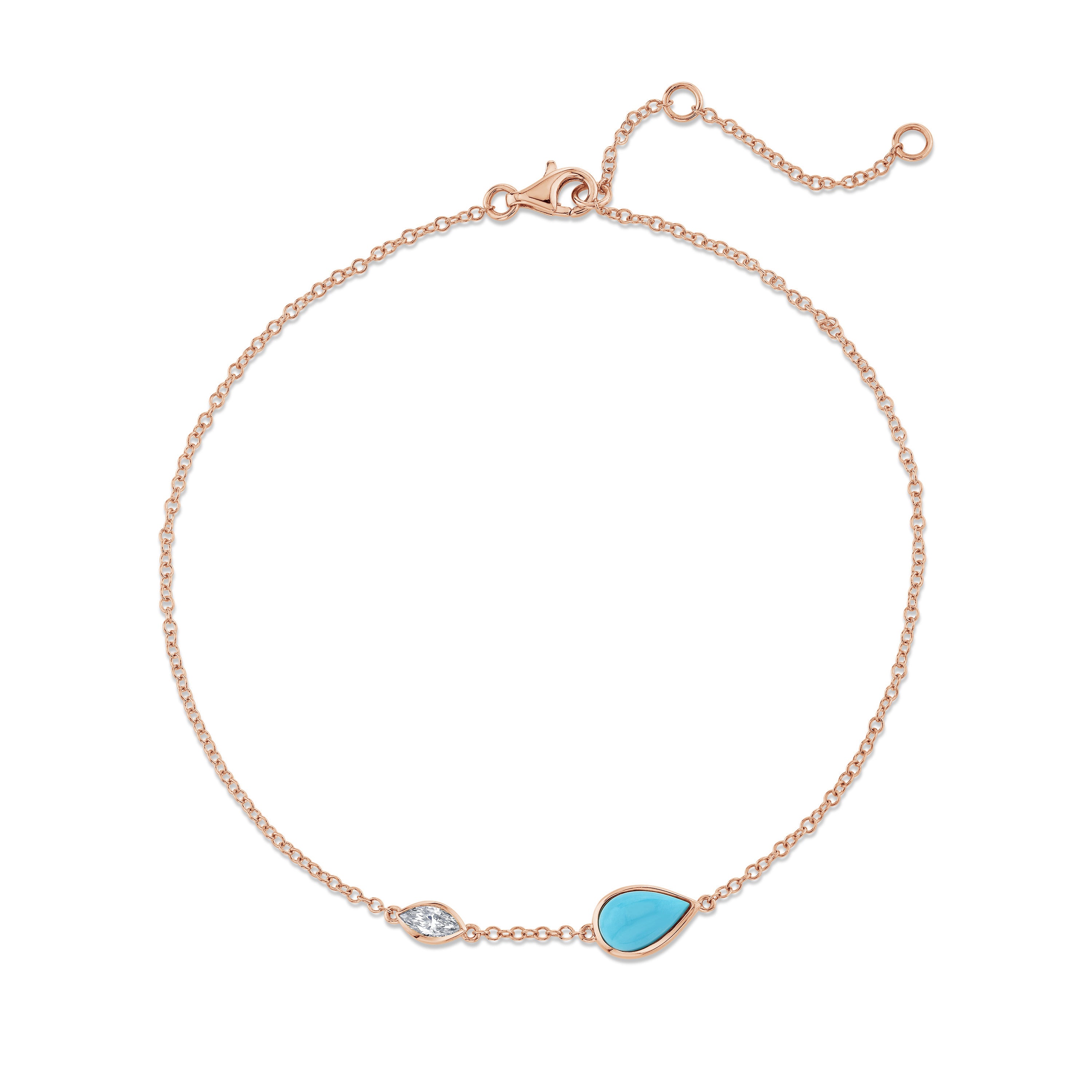 TURQUOISE & DIAMOND RIVIERA ANKLET