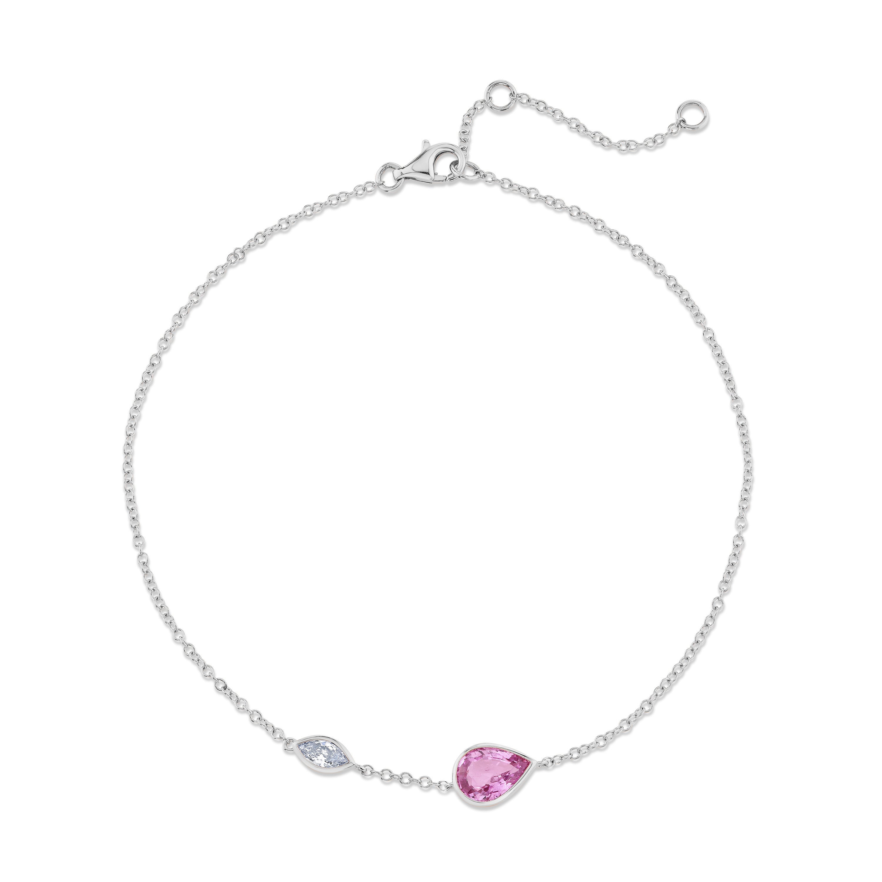 PINK SAPPHIRE & DIAMOND RIVIERA ANKLET