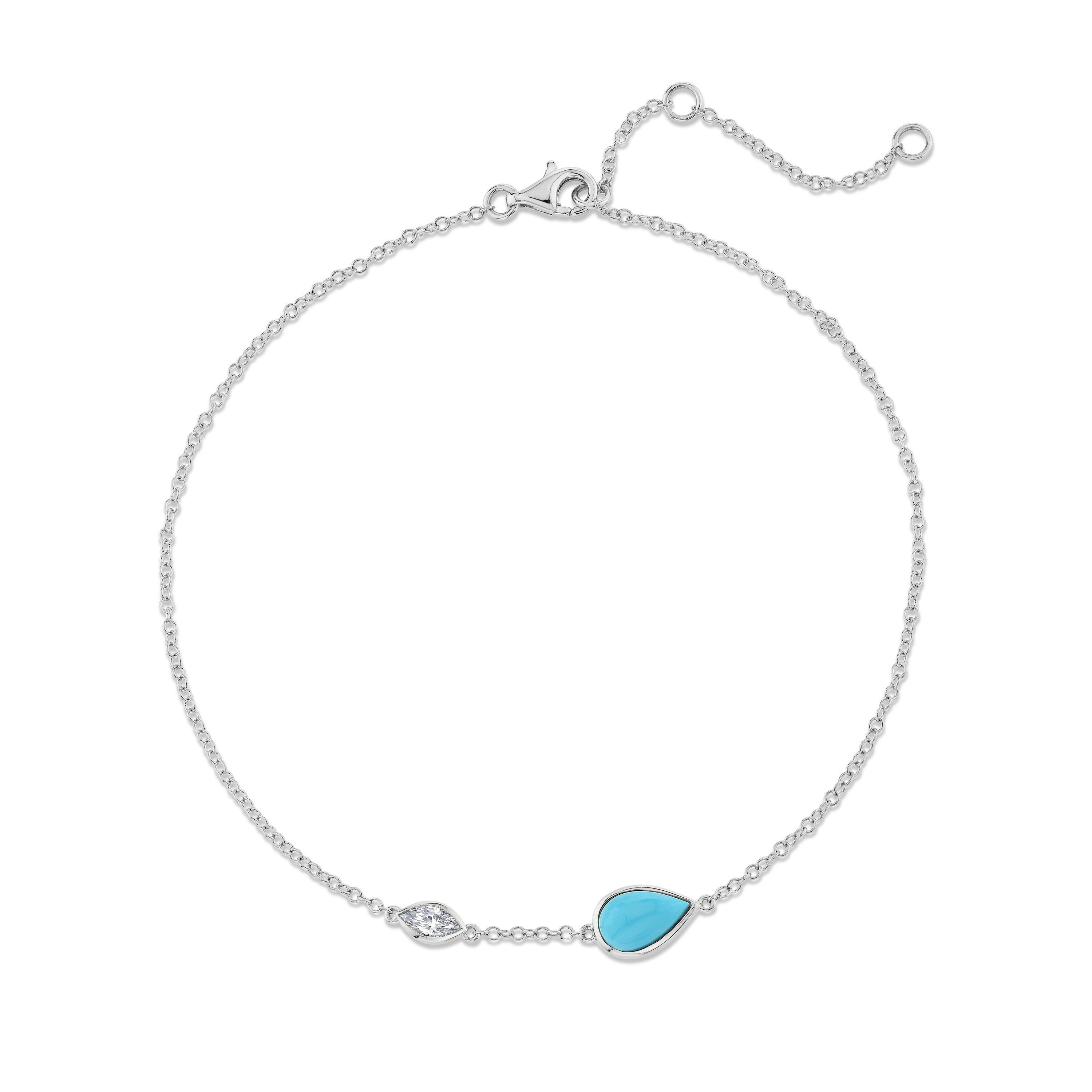 TURQUOISE & DIAMOND RIVIERA ANKLET