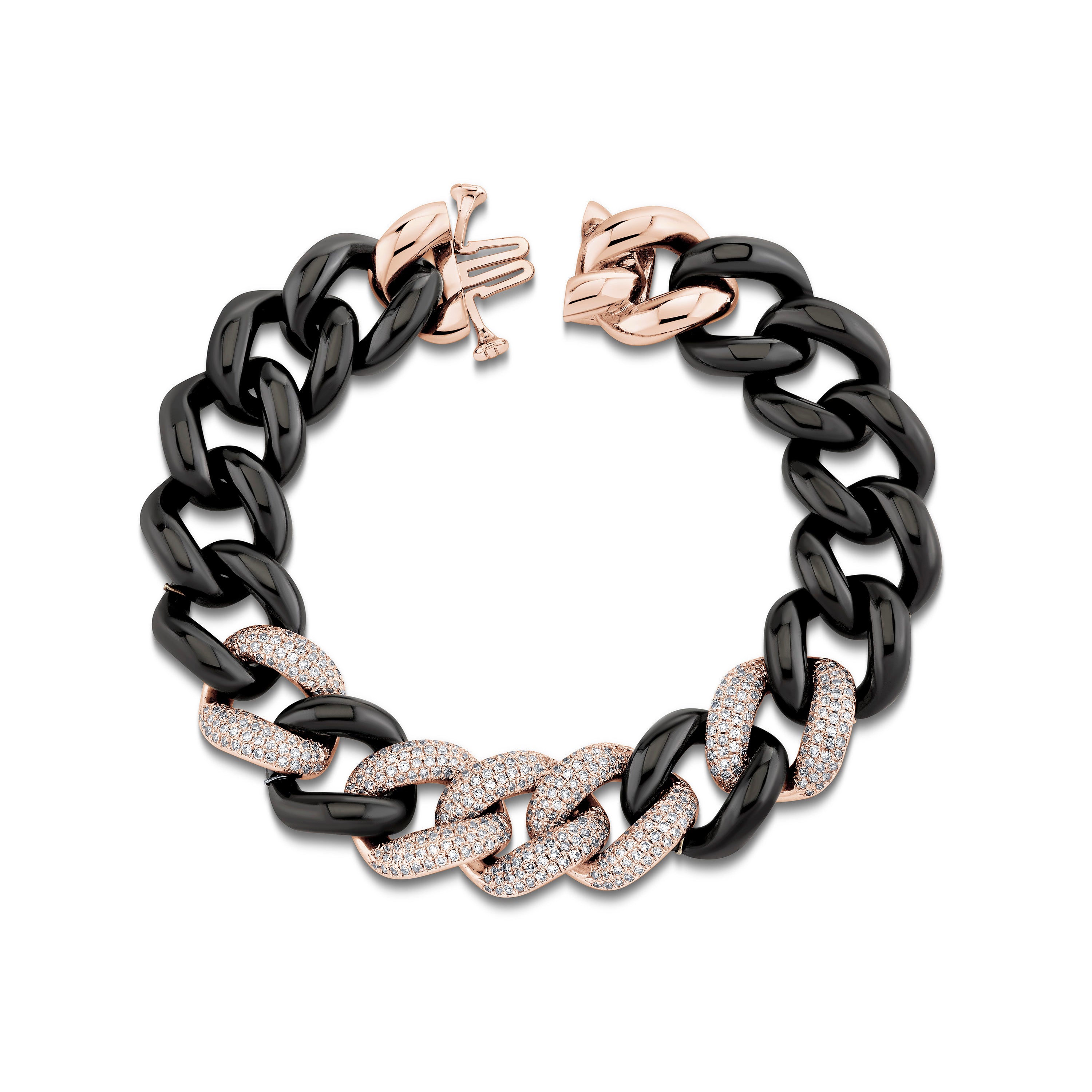 READY TO SHIP 5 PAVE & CERAMIC JUMBO LINK BRACELET