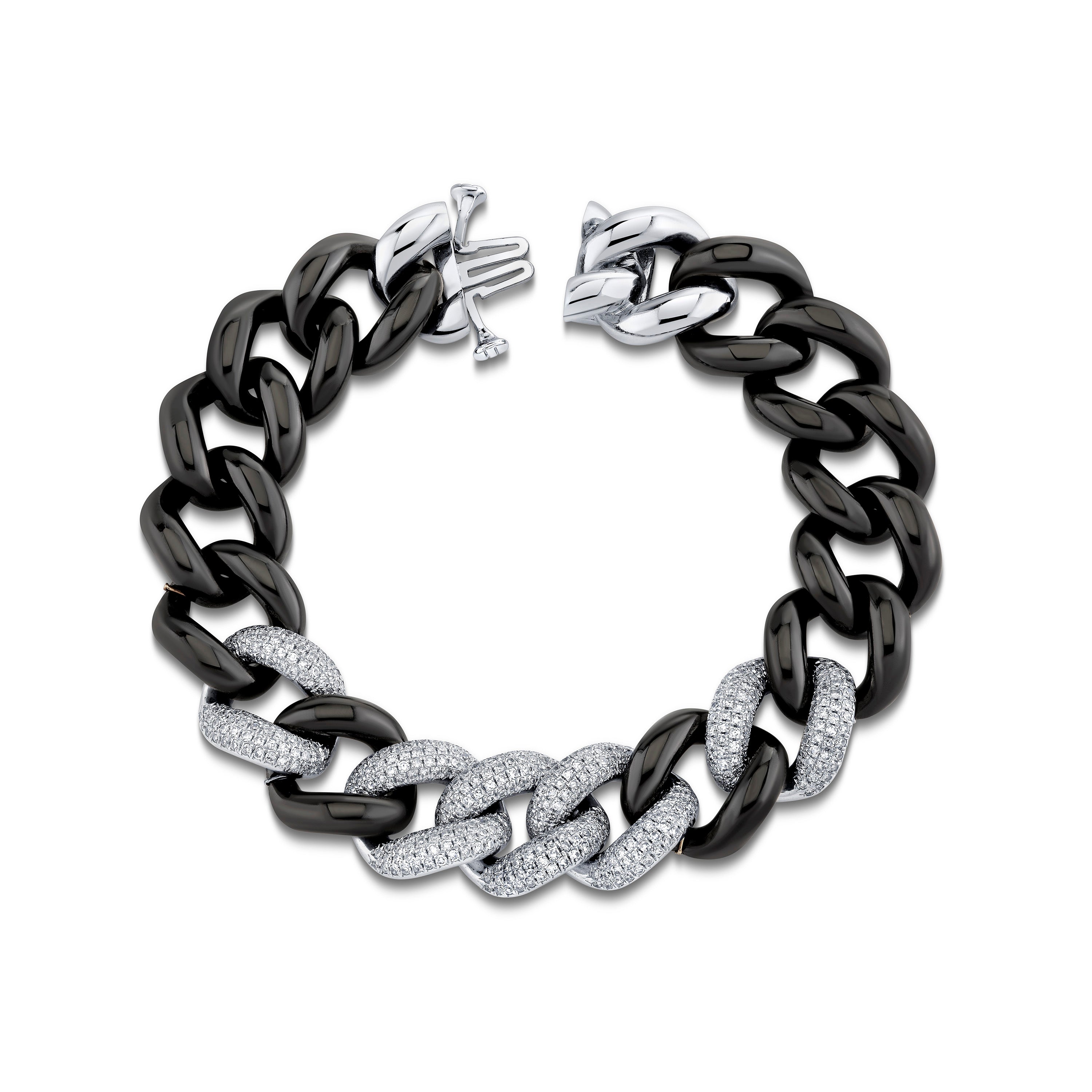 READY TO SHIP 5 PAVE & CERAMIC JUMBO LINK BRACELET