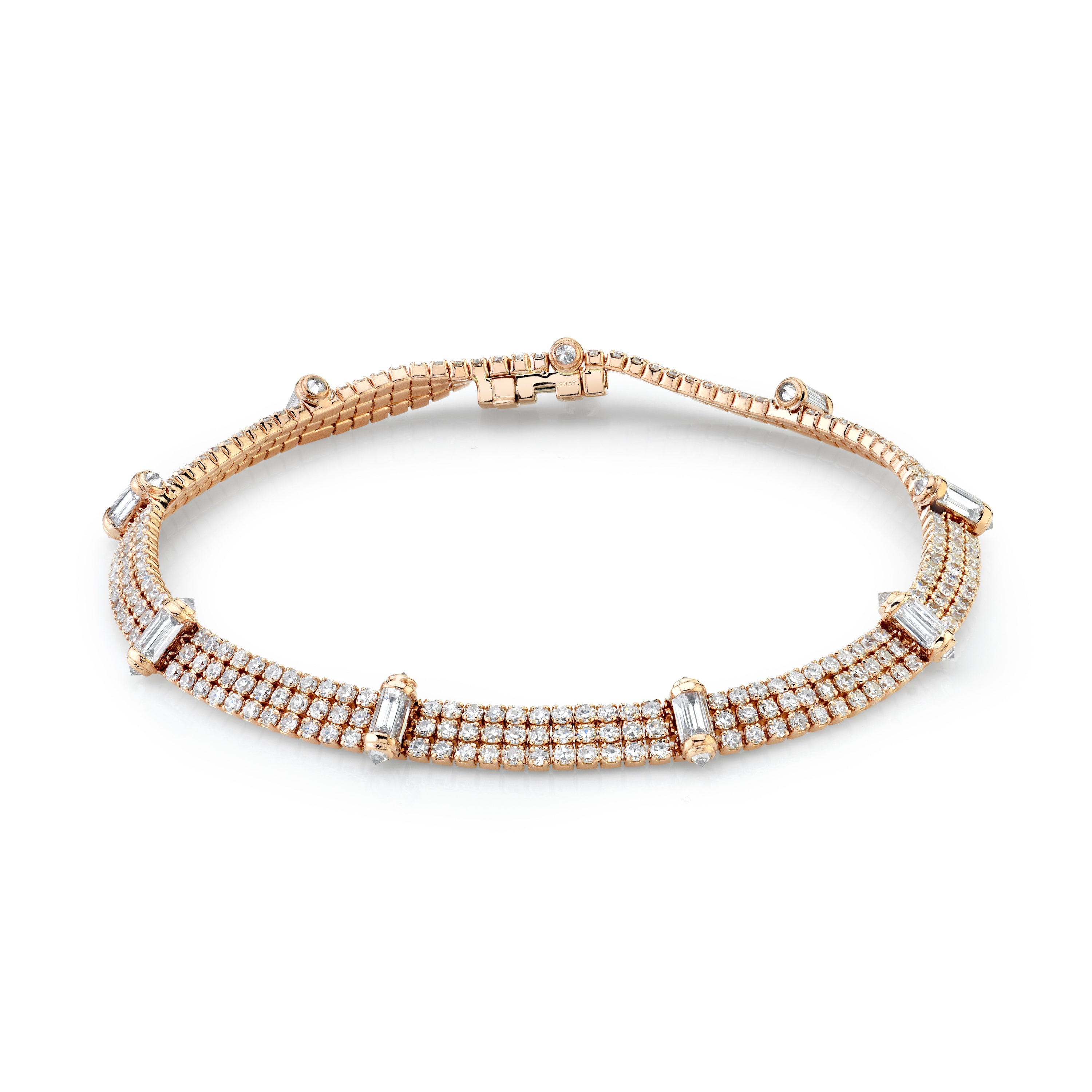 READY TO SHIP DIAMOND TRIPLE THREAD & RIPPLE BRACELET