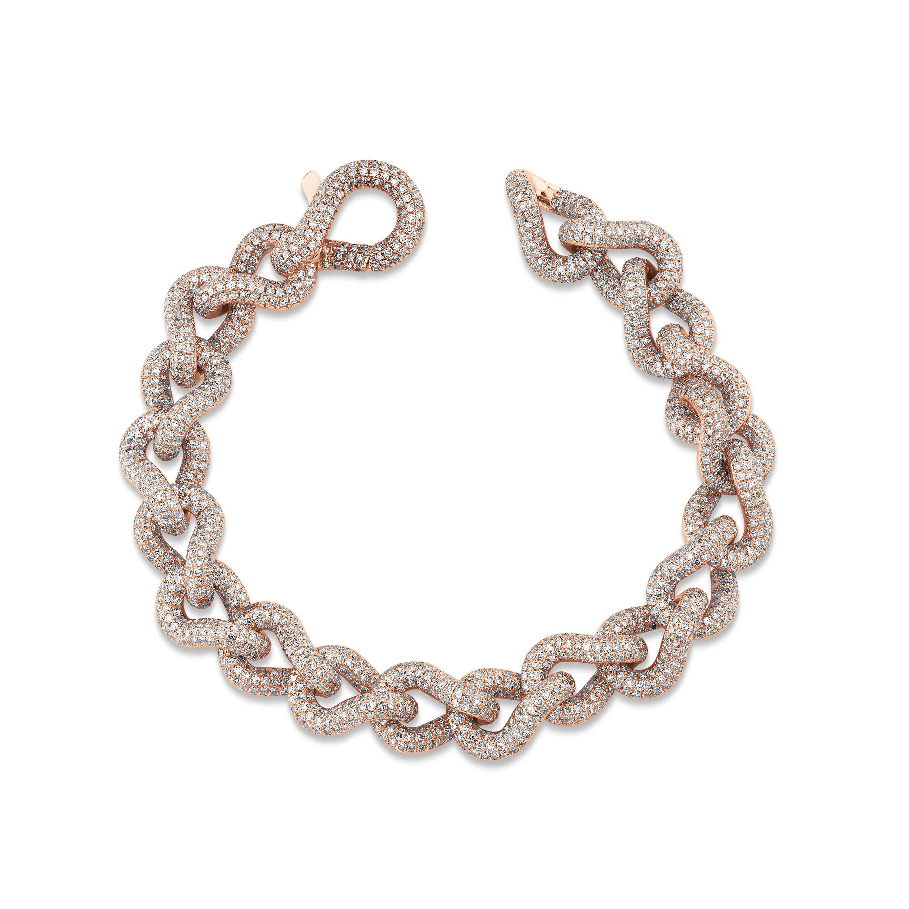 SHAY Diamond Pave Infinity Link Bracelet, 7.86ct, 18k gold, detail view