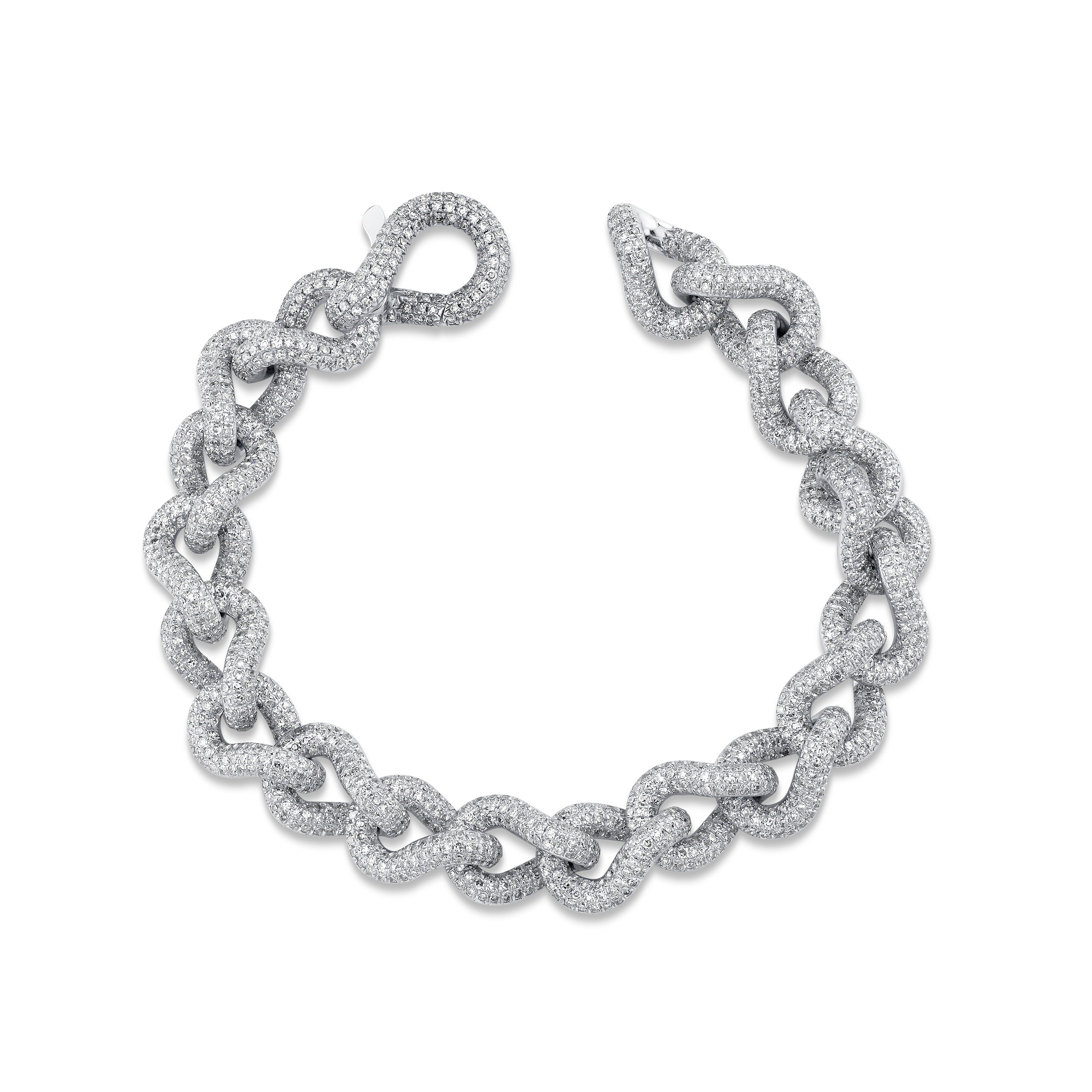 SHAY Diamond Pave Infinity Link Bracelet, 7.86ct, 18k gold, side view