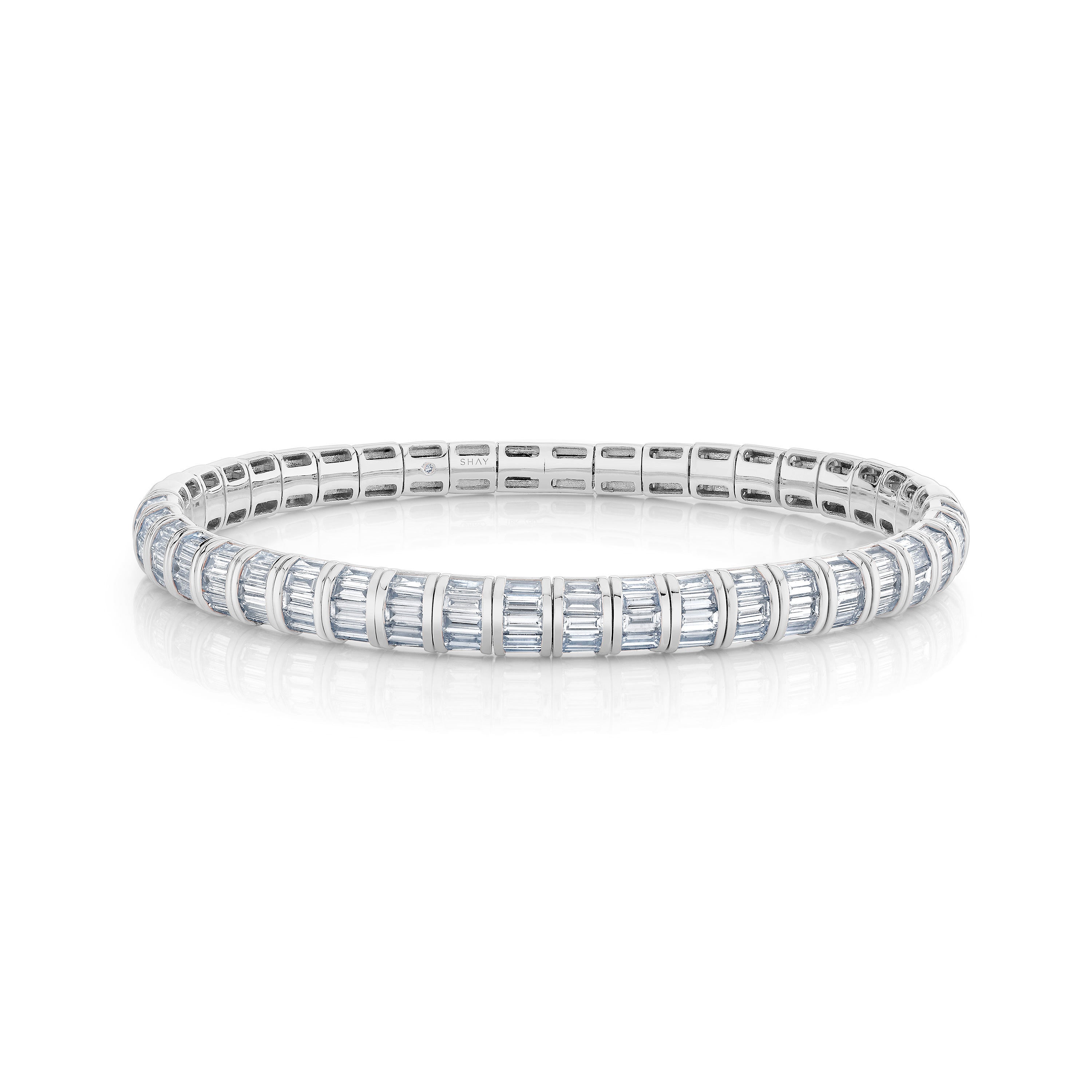 SHAY Diamond Baguette Stretch Bracelet, 4.78ct, 18k gold, side view