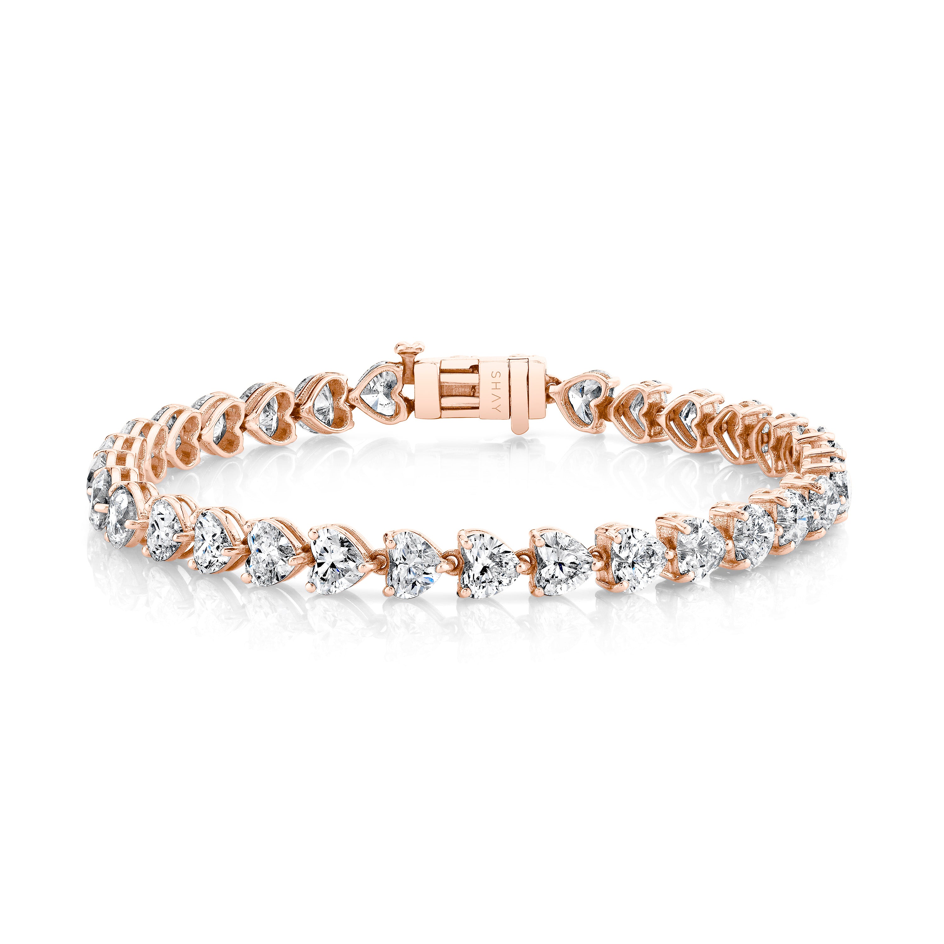 SHAY Diamond Heart Tennis Bracelet, 10ct, 18k gold, additional view