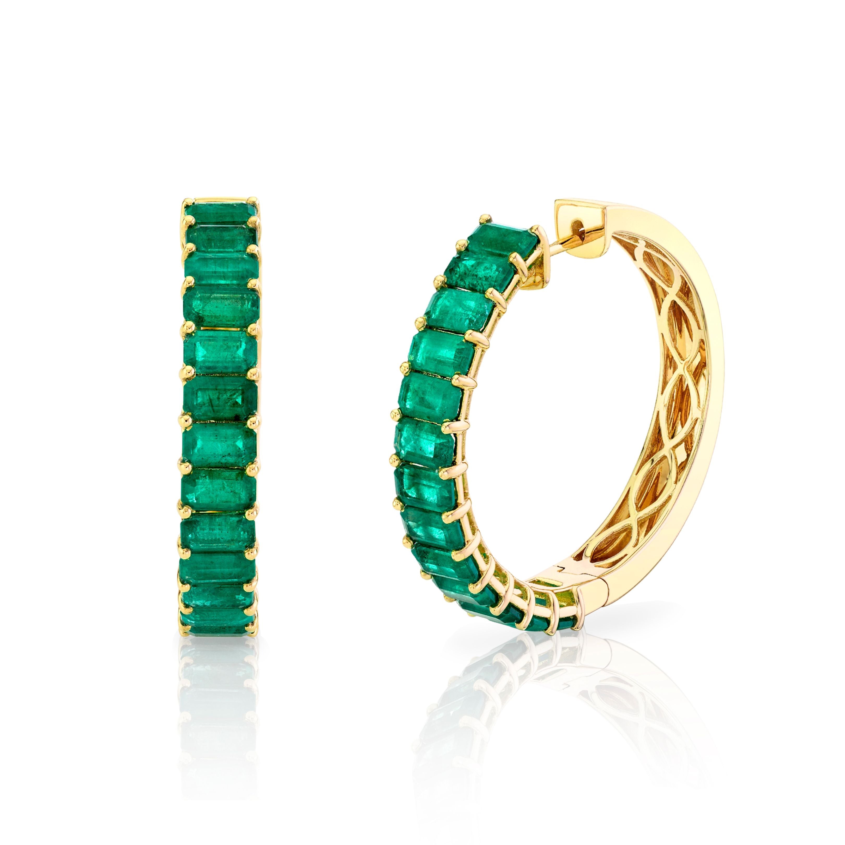 READY TO SHIP EMERALD ETERNITY HOOPS