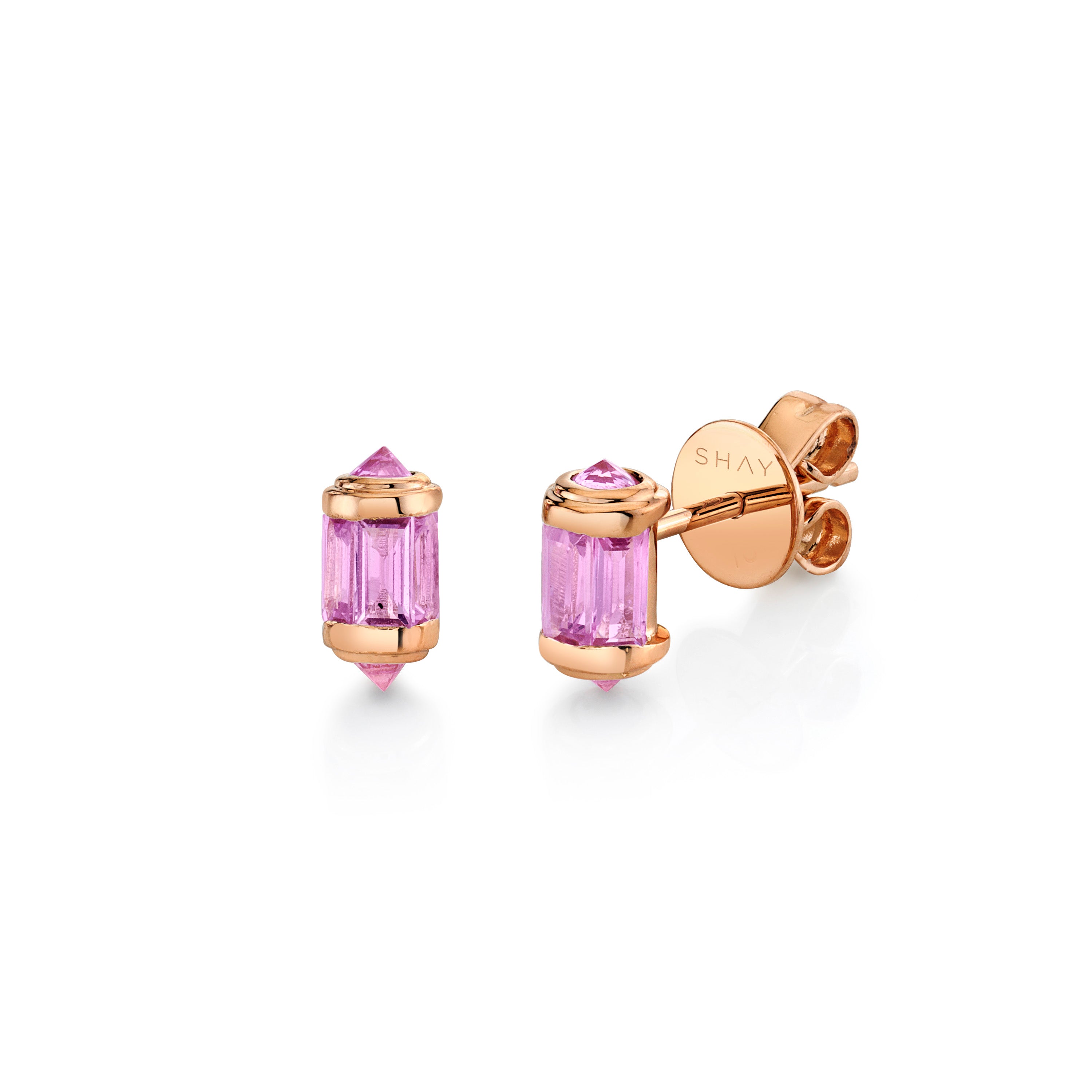 PINK SAPPHIRE RIPPLE STUDS