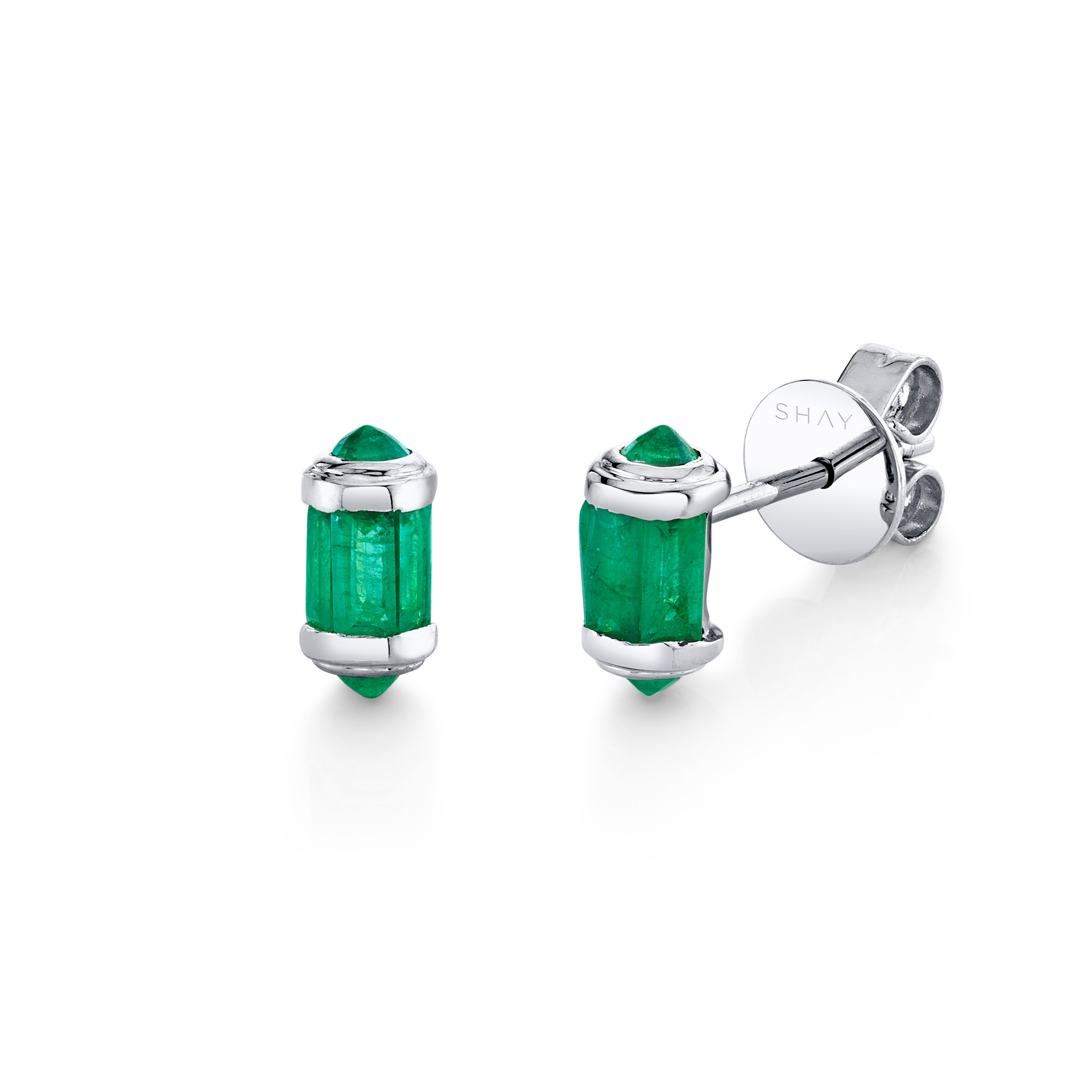 EMERALD RIPPLE STUDS