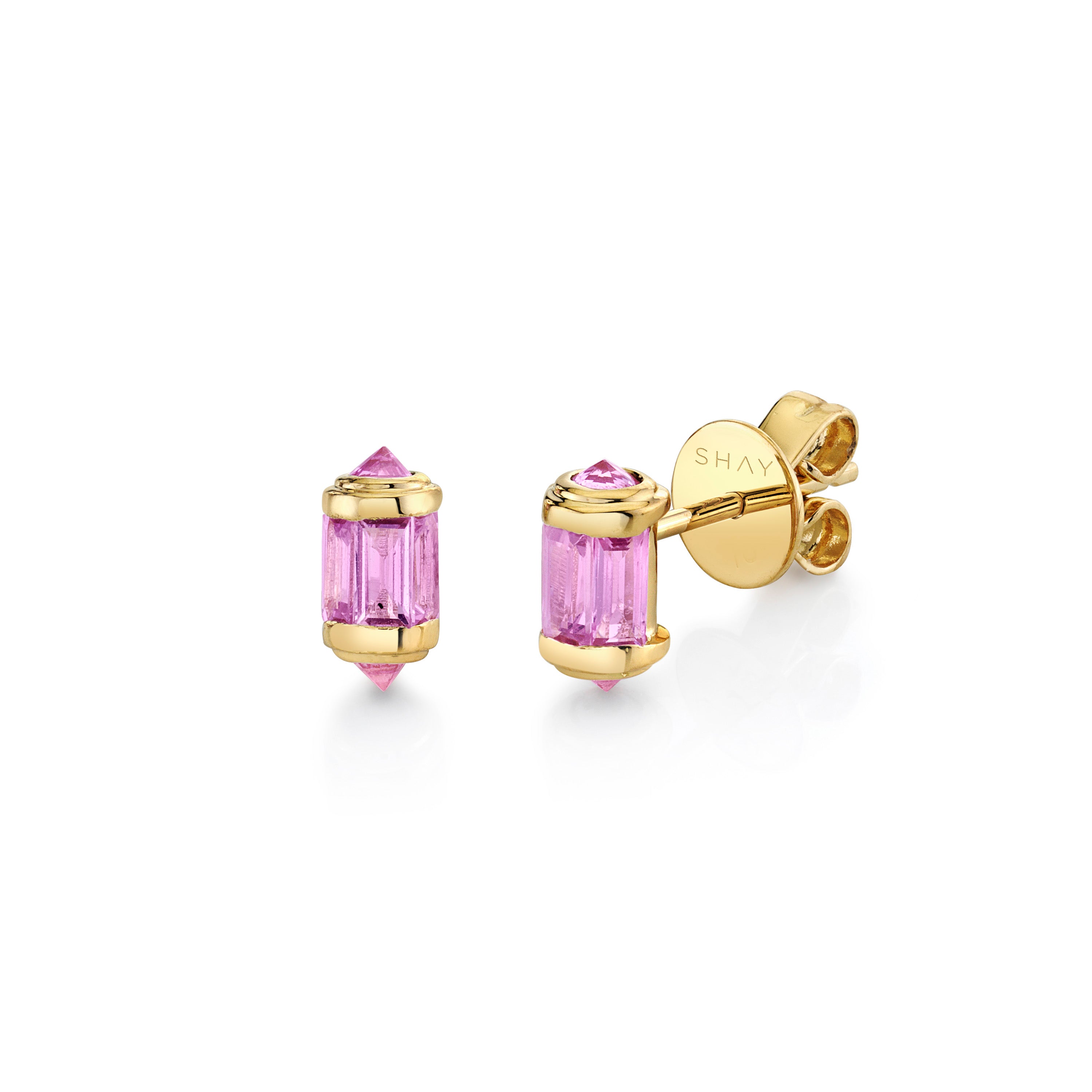 PINK SAPPHIRE RIPPLE STUDS