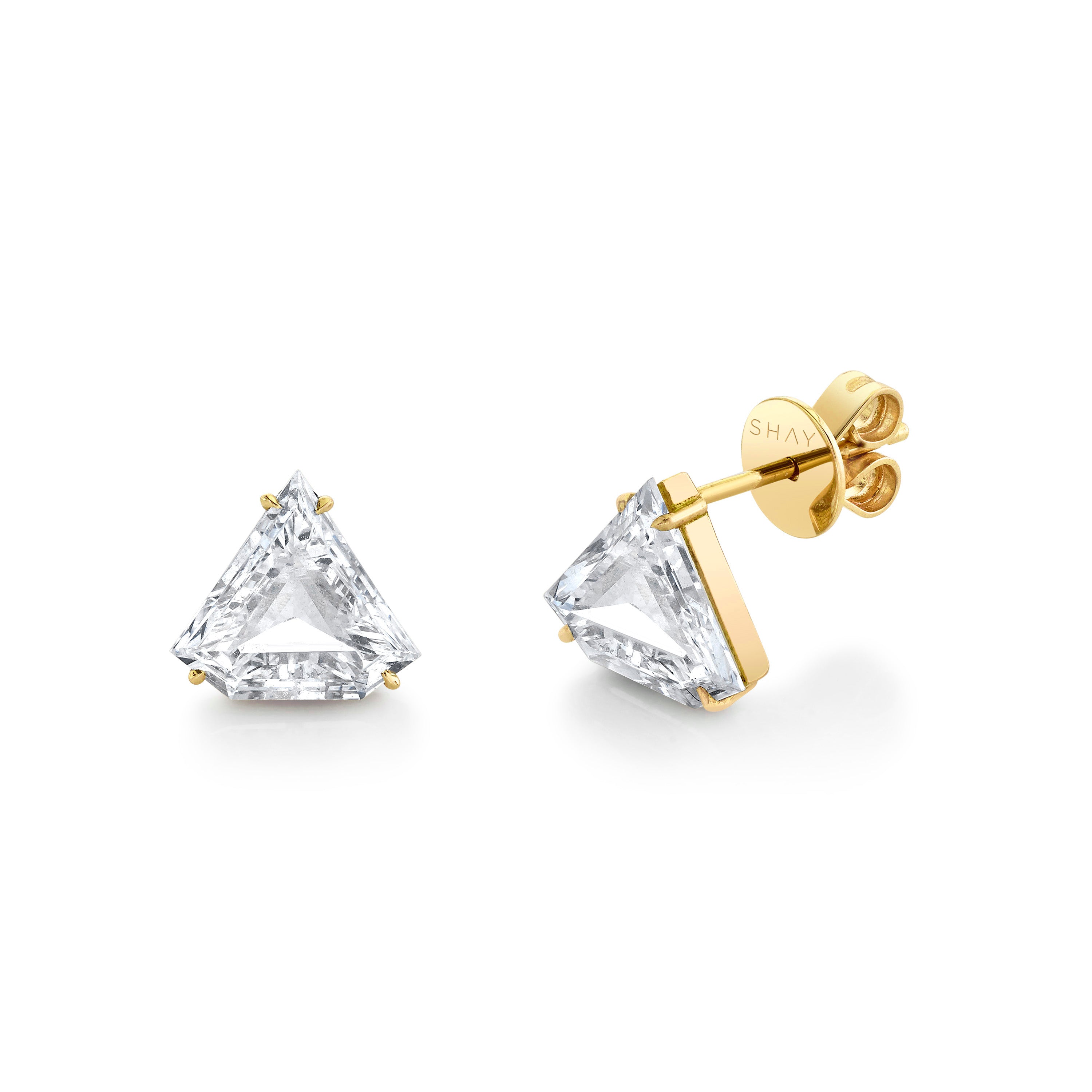 SHAY Diamond Cut Studs, 2.5ct, 18k rose gold, side view