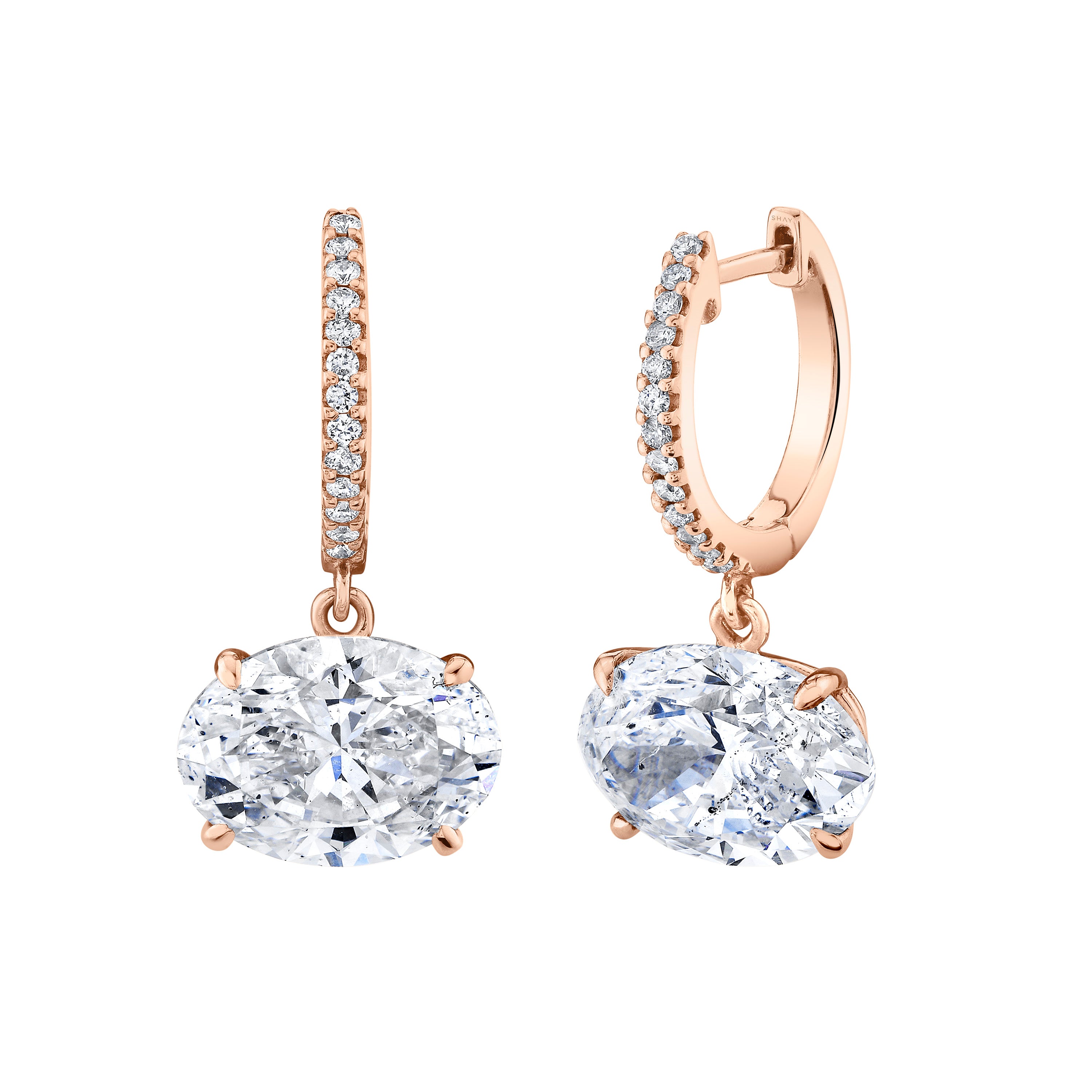 SHAY Diamond Oval Huggies, 6.4ct, 18k gold, additional view