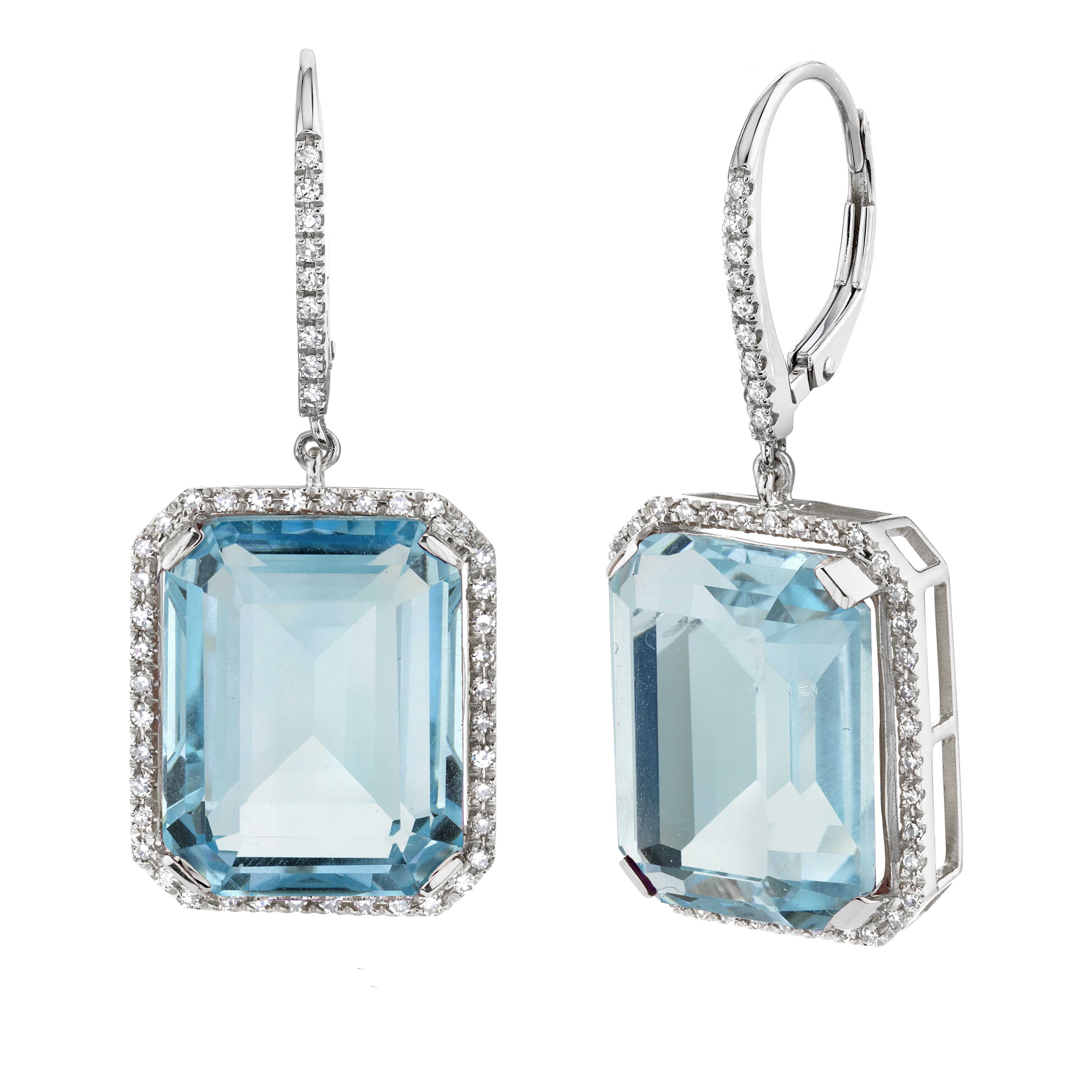 SHAY Ready to Ship Blue Crystal & Diamond Portrait Earrings, 18k gold, primary view