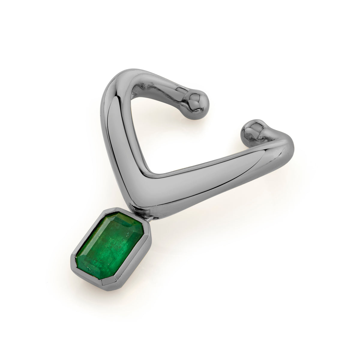 EMERALD BEZEL ZAR EAR CUFF