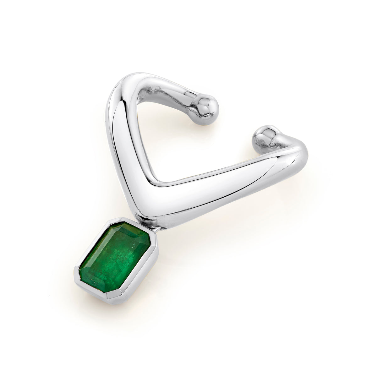 EMERALD BEZEL ZAR EAR CUFF
