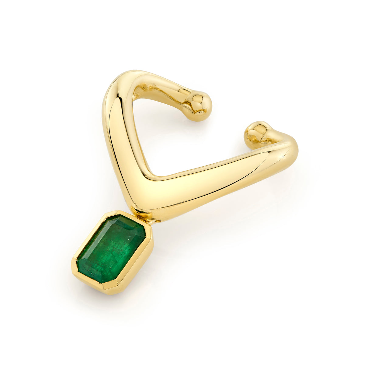 READY TO SHIP EMERALD BEZEL ZAR EAR CUFF