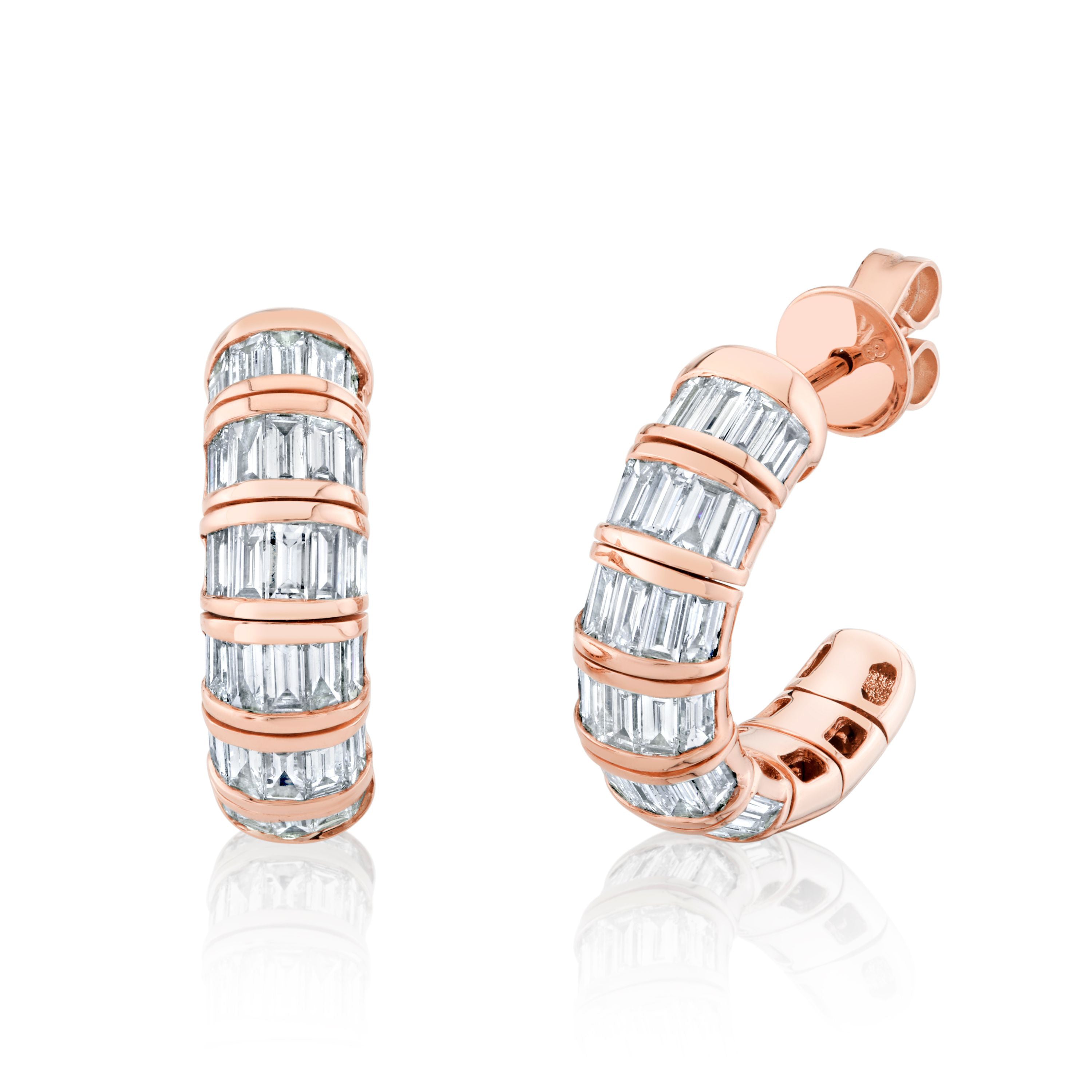 SHAY Diamond Baguette Huggies, 1.8ct, 18k gold, additional view
