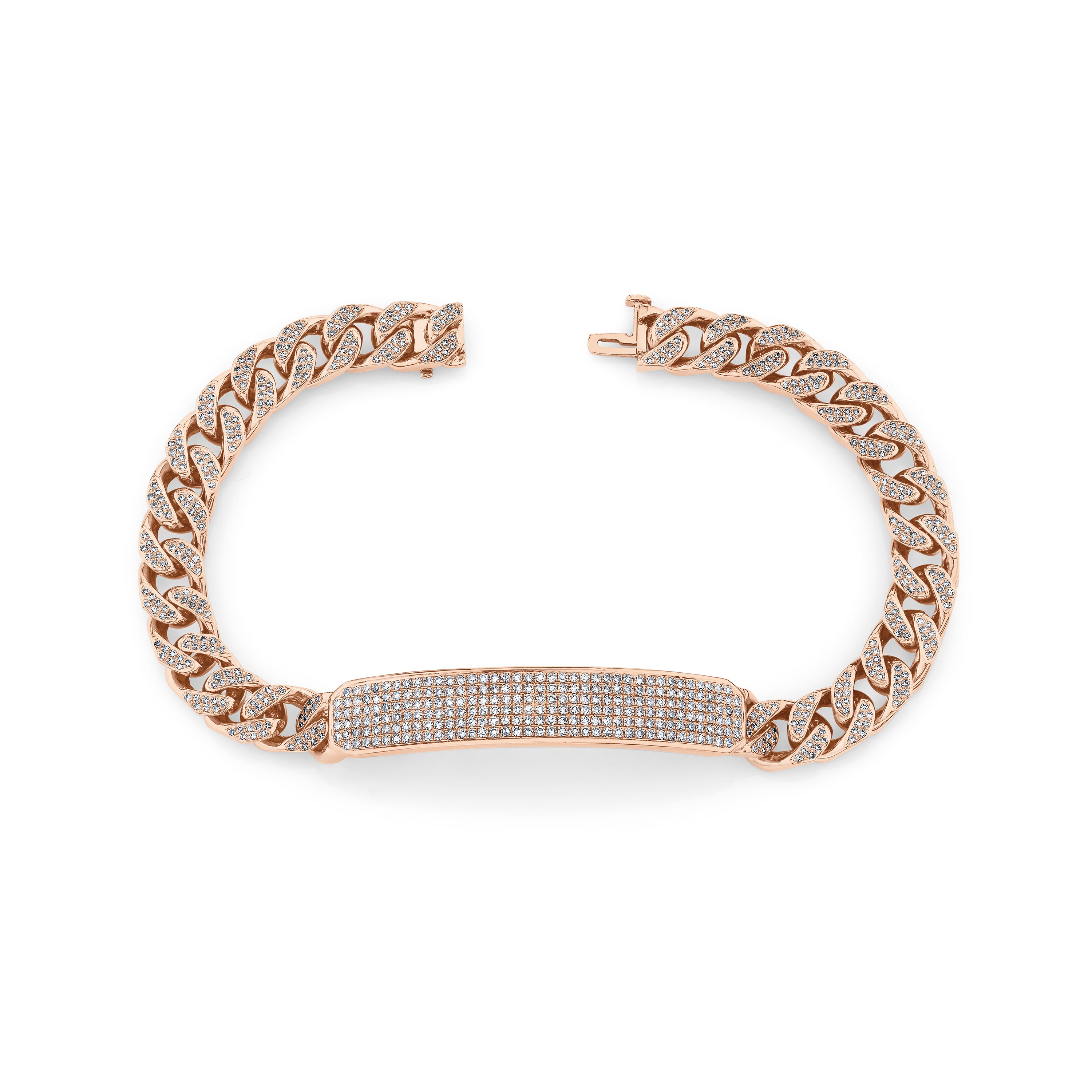 MEN'S DIAMOND PAVE VIGNETTE ID BRACELET