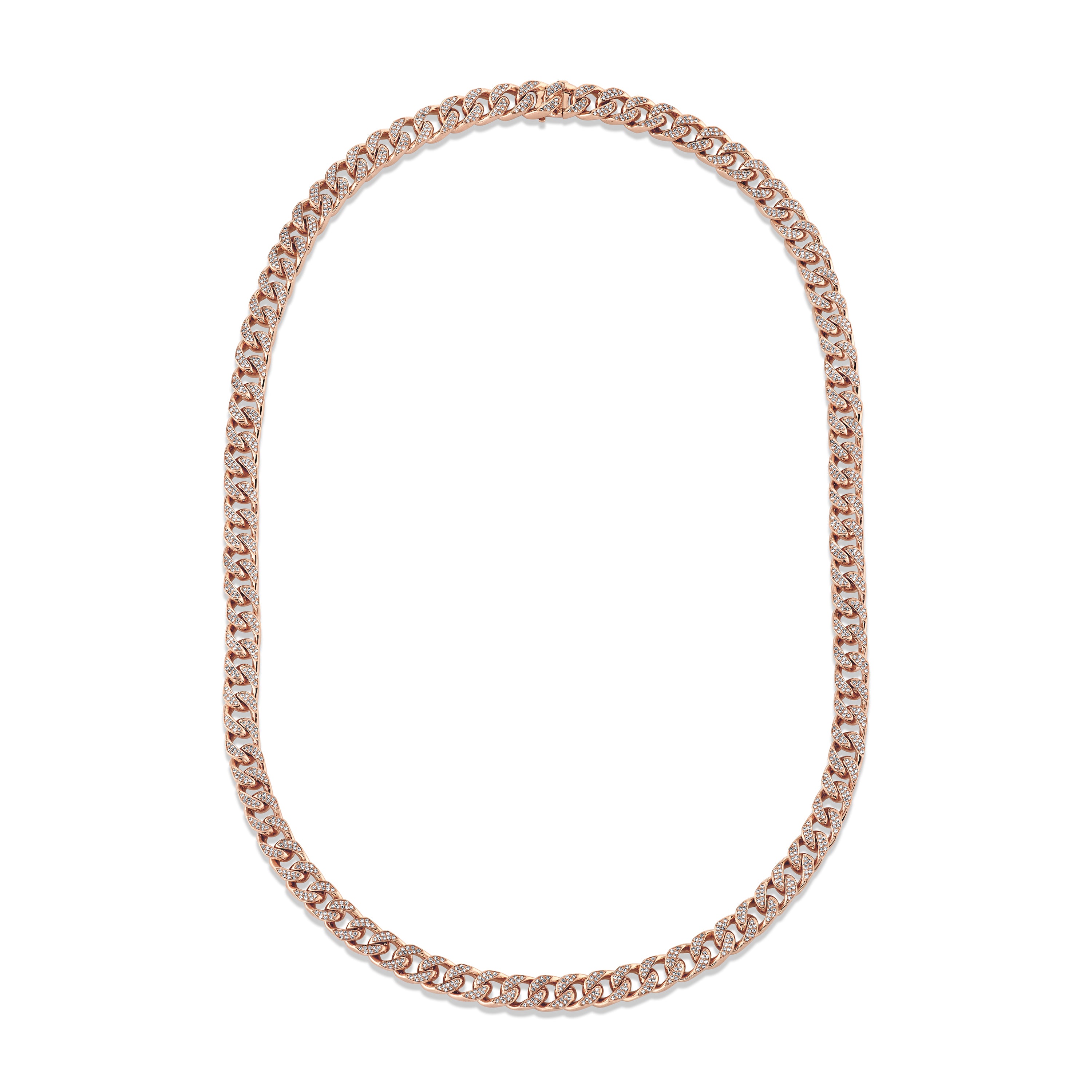 DIAMOND PAVE MEDIUM FLAT LINK NECKLACE