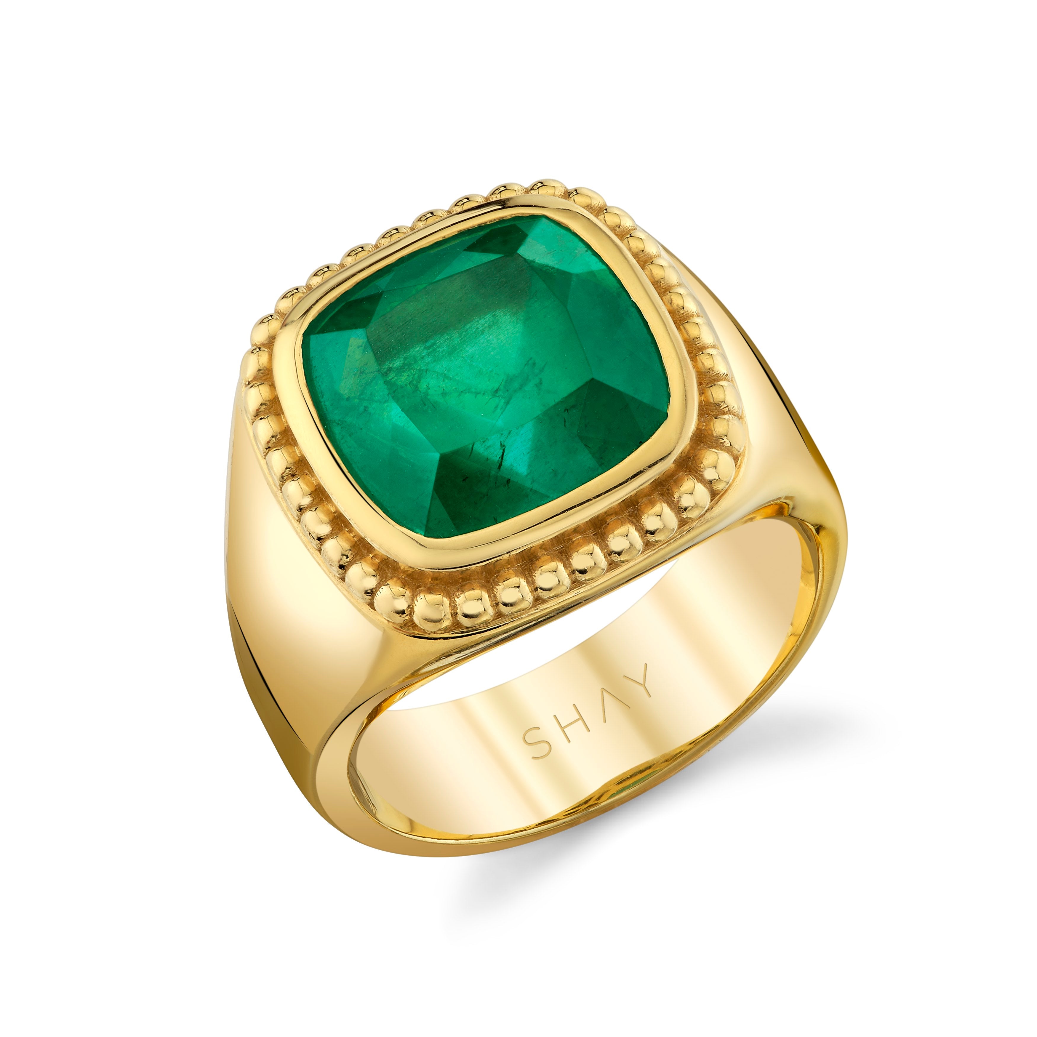 MEN'S COLOMBIAN EMERALD SIGNET RING