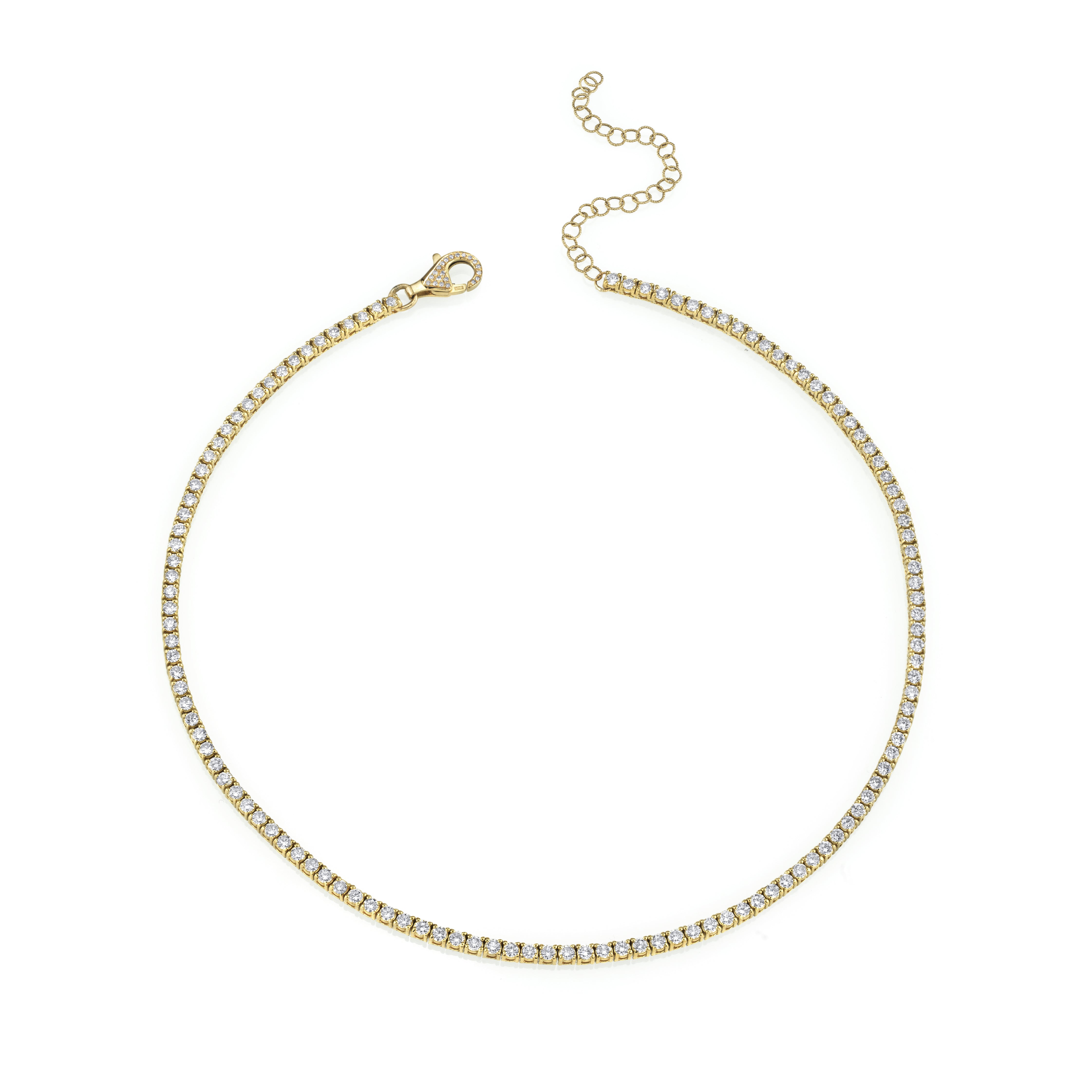 SHAY Ready to Ship Diamond Pave Tennis Choker, 18k gold, detail view