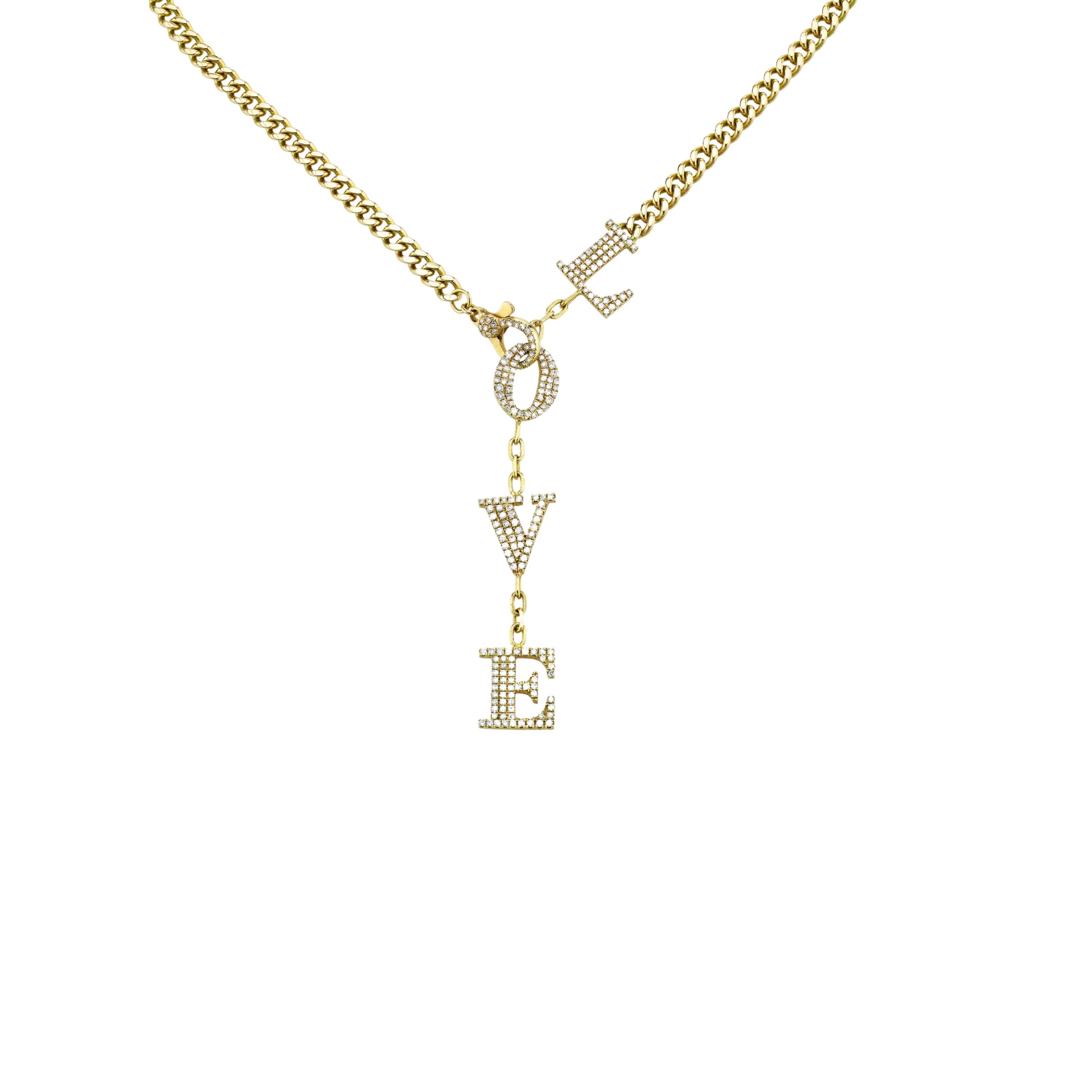 SHAY Ready to Ship Diamond Love Y Necklace, 18k gold, primary view
