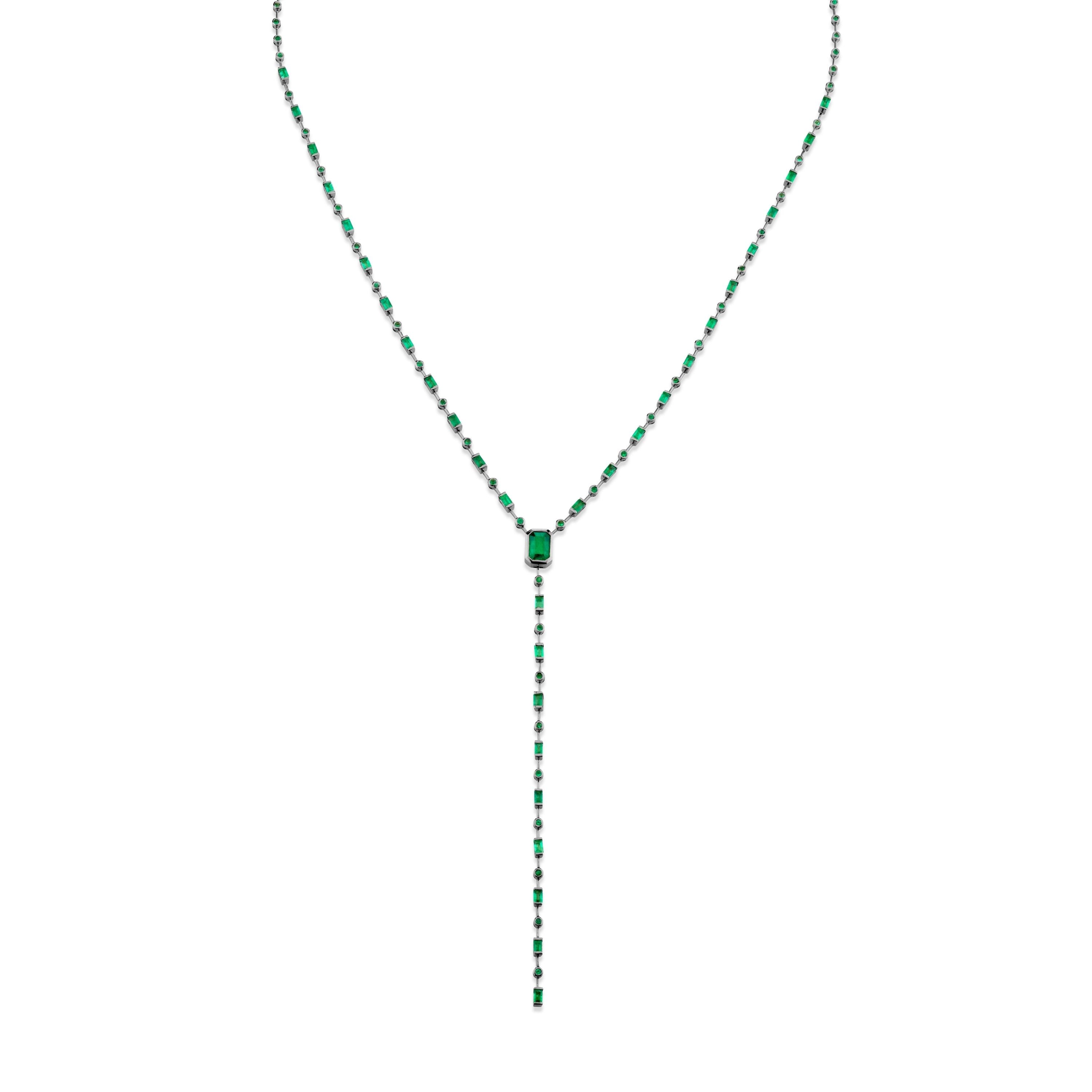 MIXED EMERALD Y NECKLACE