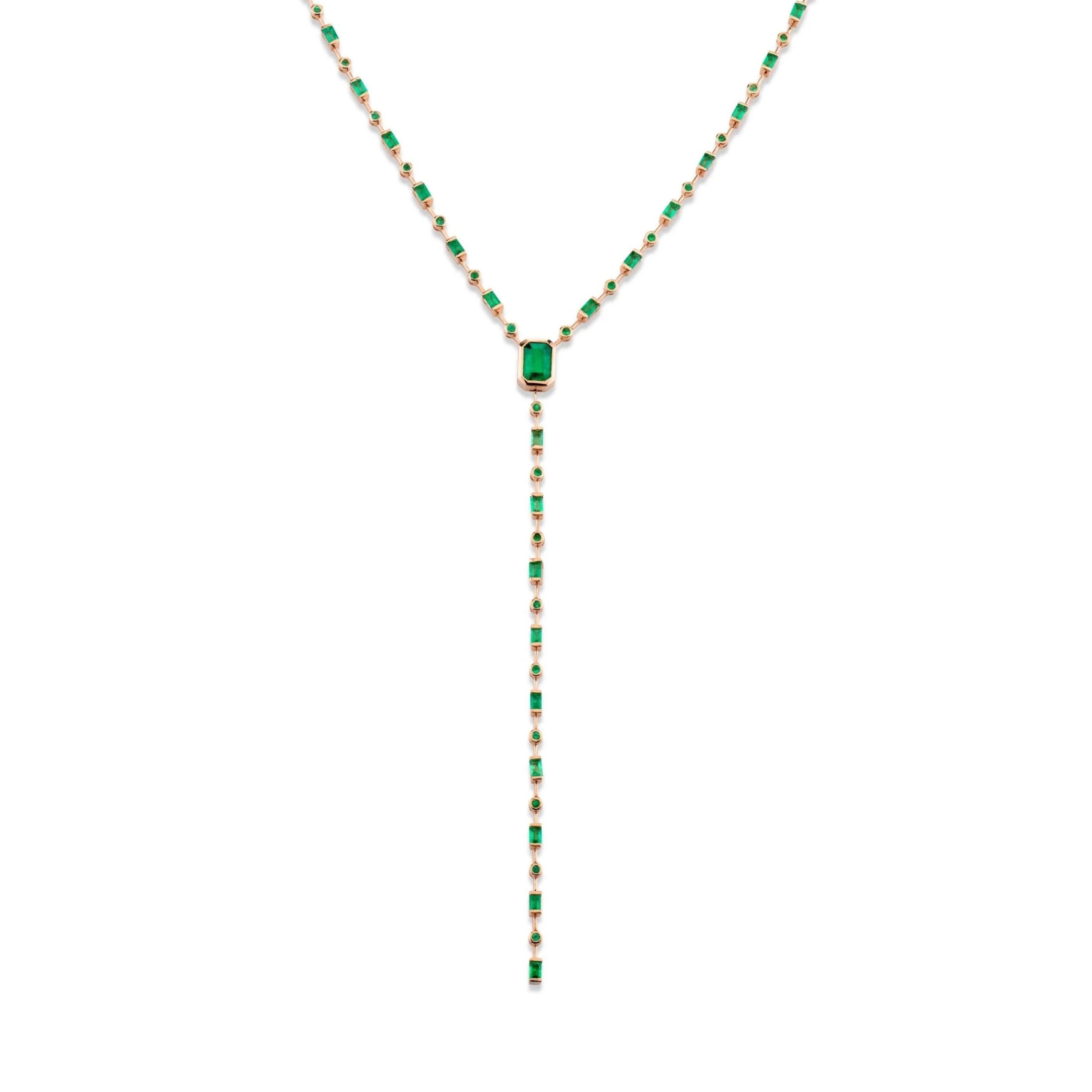 MIXED EMERALD Y NECKLACE