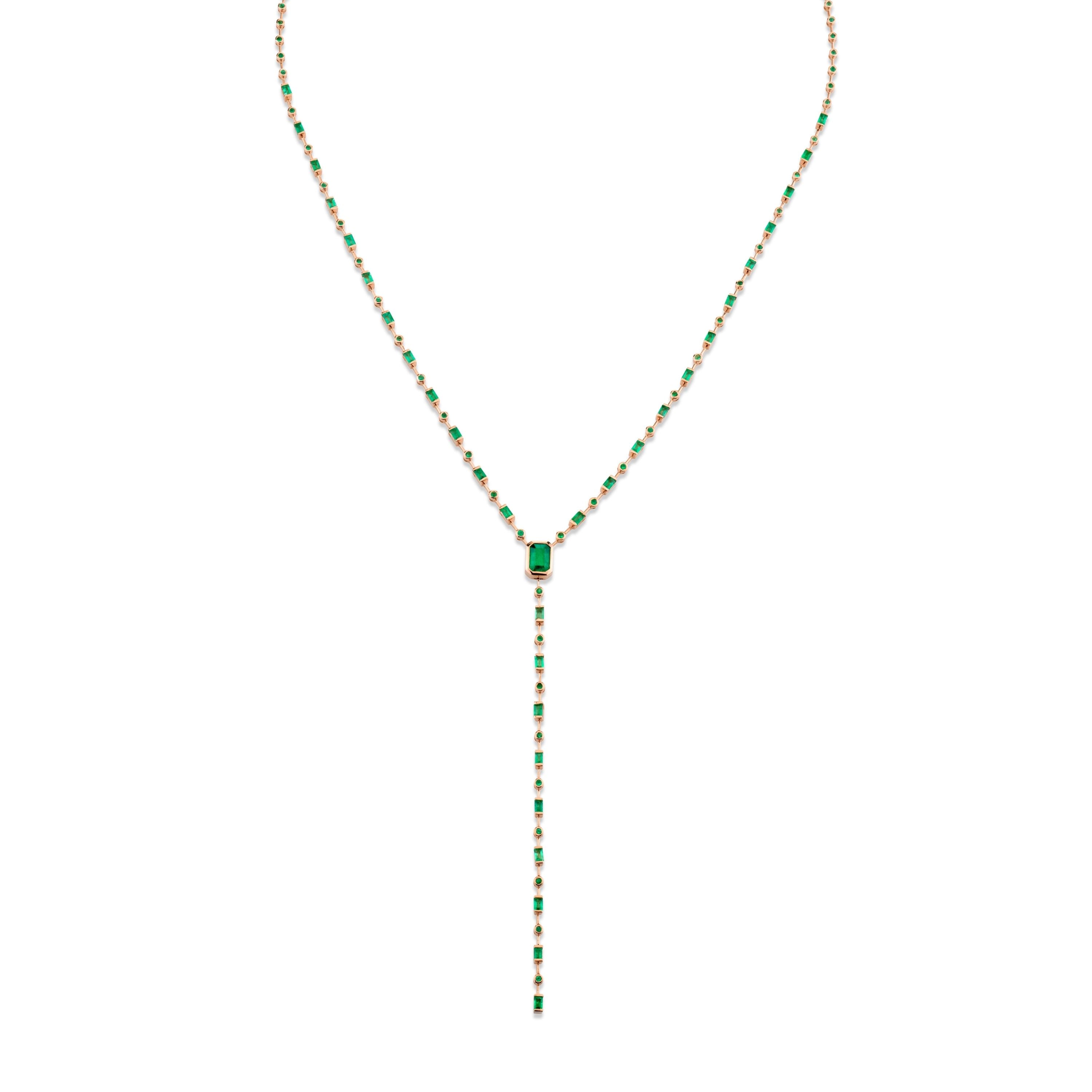 MIXED EMERALD Y NECKLACE