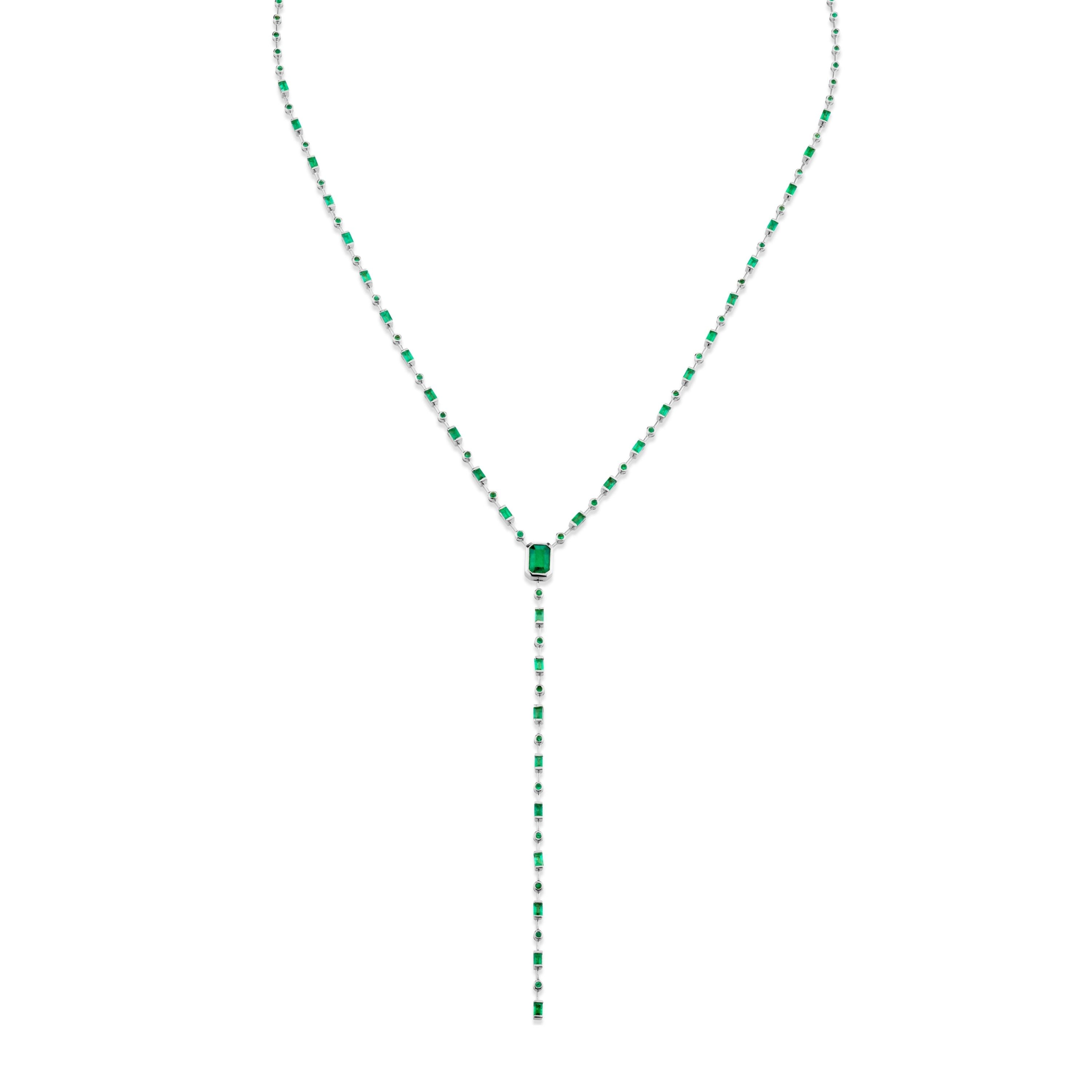 MIXED EMERALD Y NECKLACE