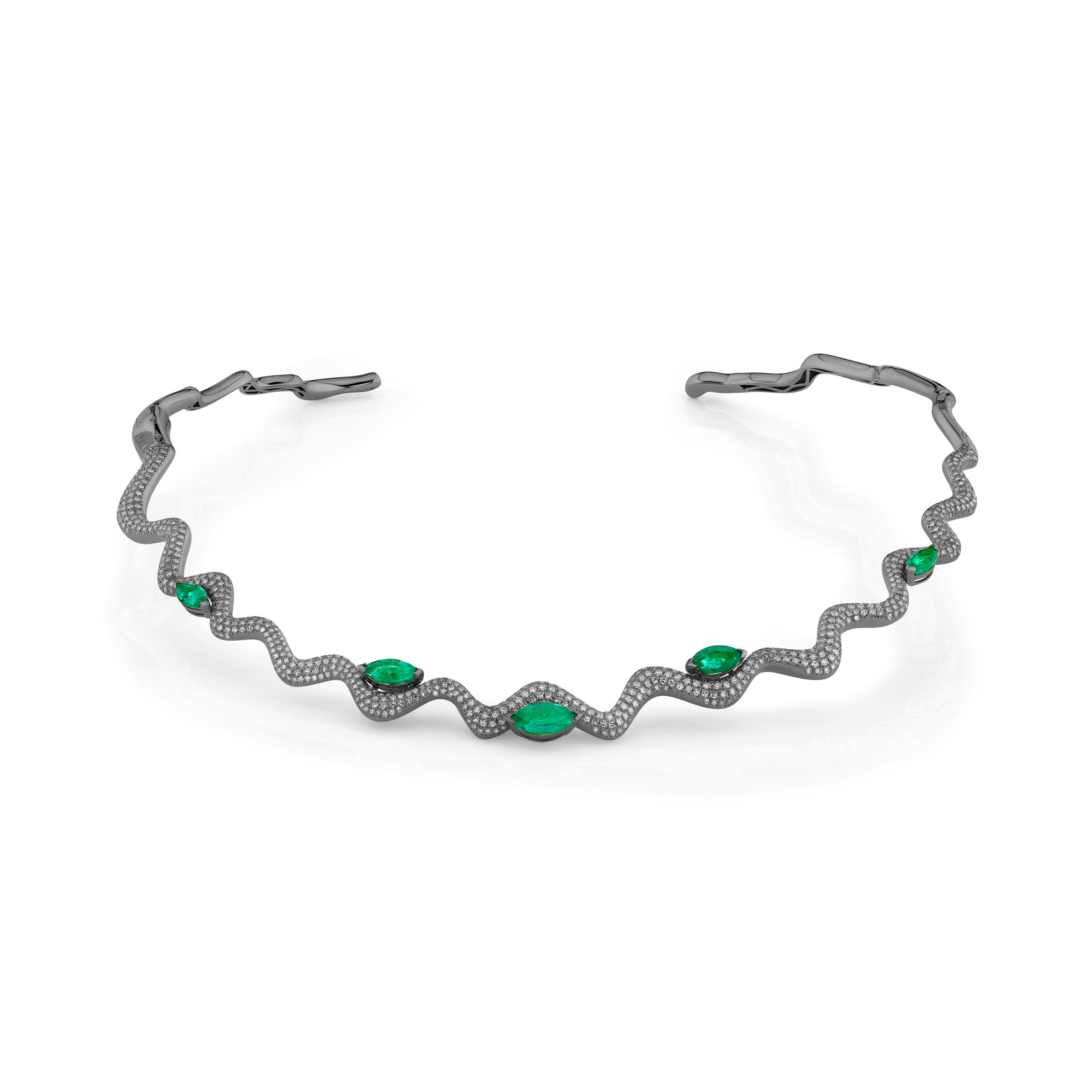 EMERALD MARQUISE WAVE COLLAR