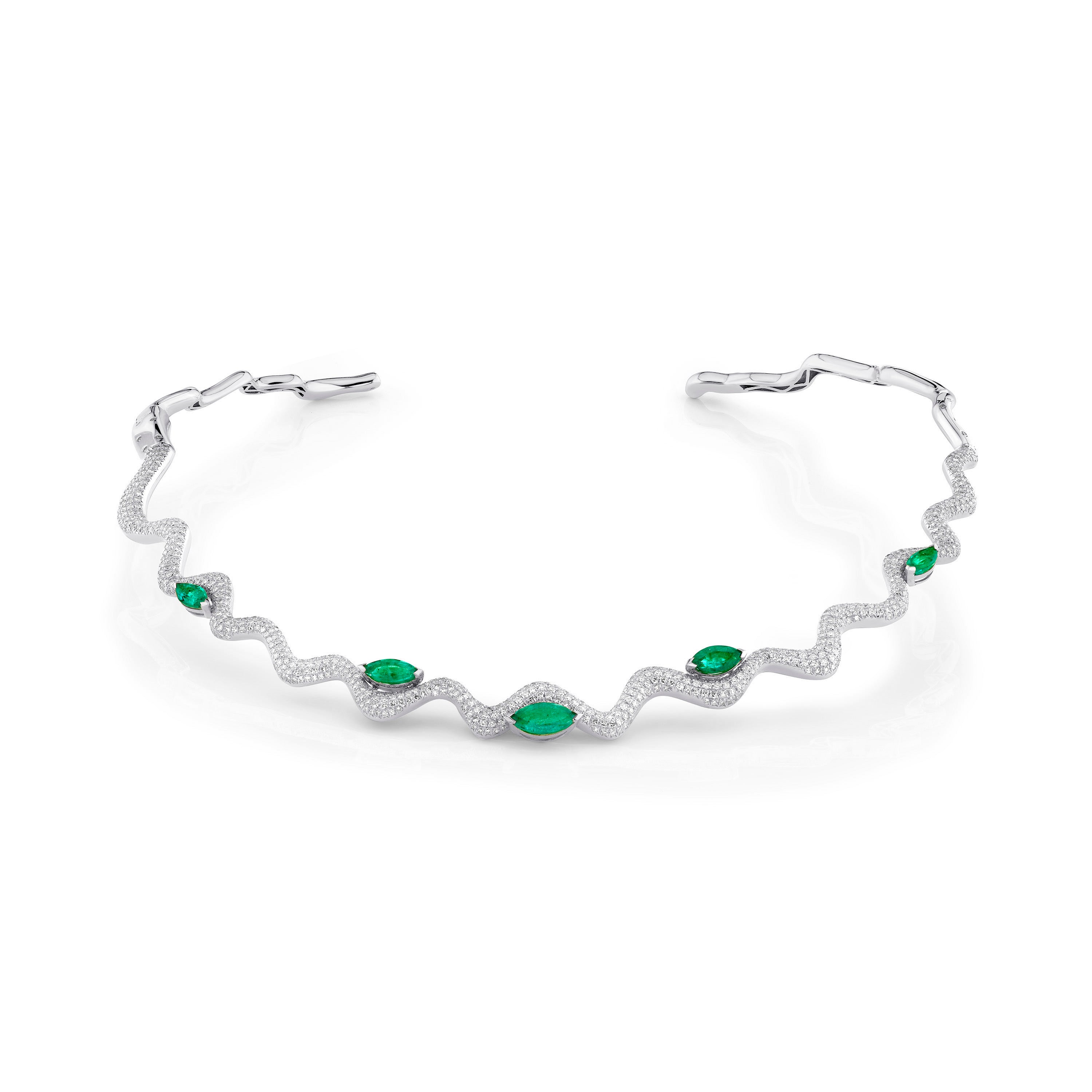 EMERALD MARQUISE WAVE COLLAR