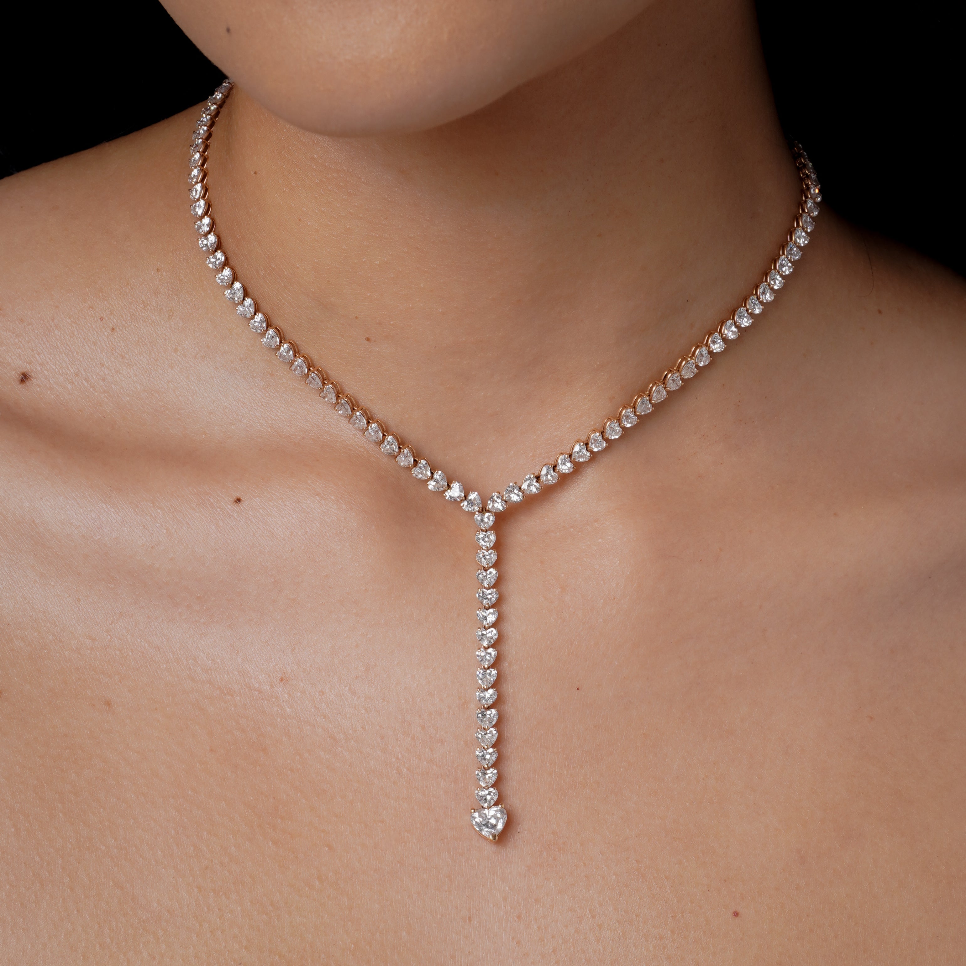 DIAMOND HEART Y NECKLACE