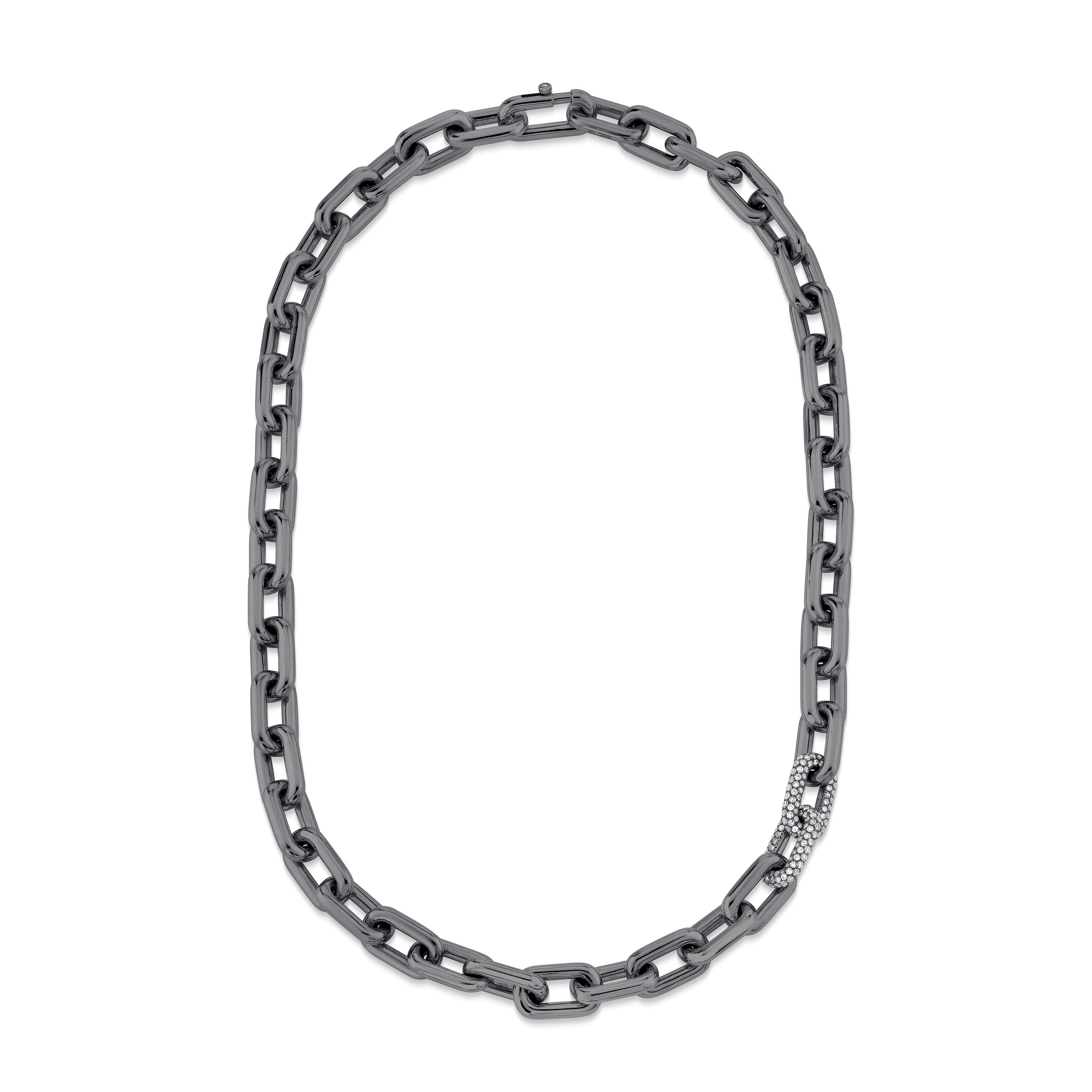 DIAMOND DOUBLE PAVE CABLE LINK NECKLACE