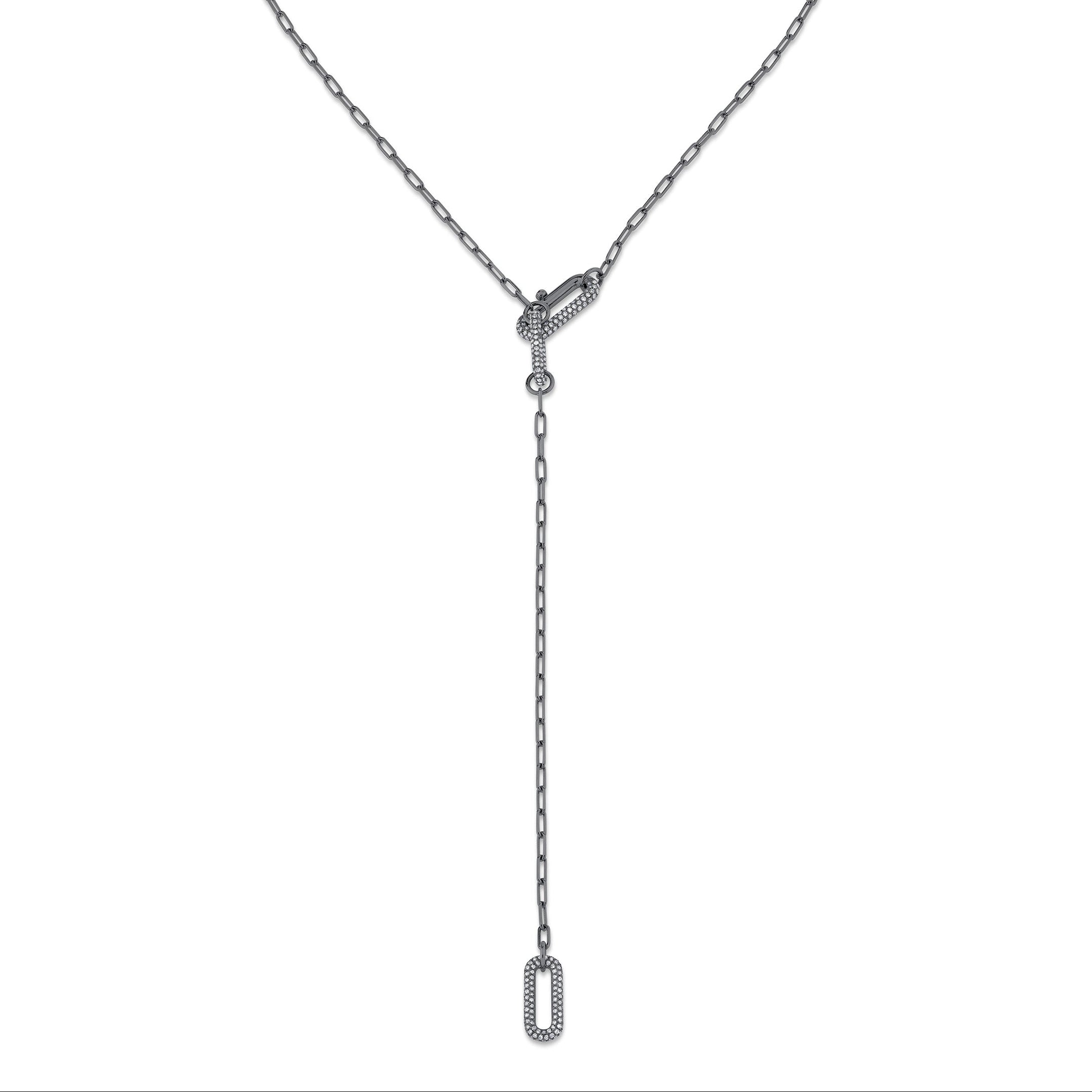 SHAY Diamond Pave Mini Cable Lariat, 2.45ct, 18k gold, additional view 4