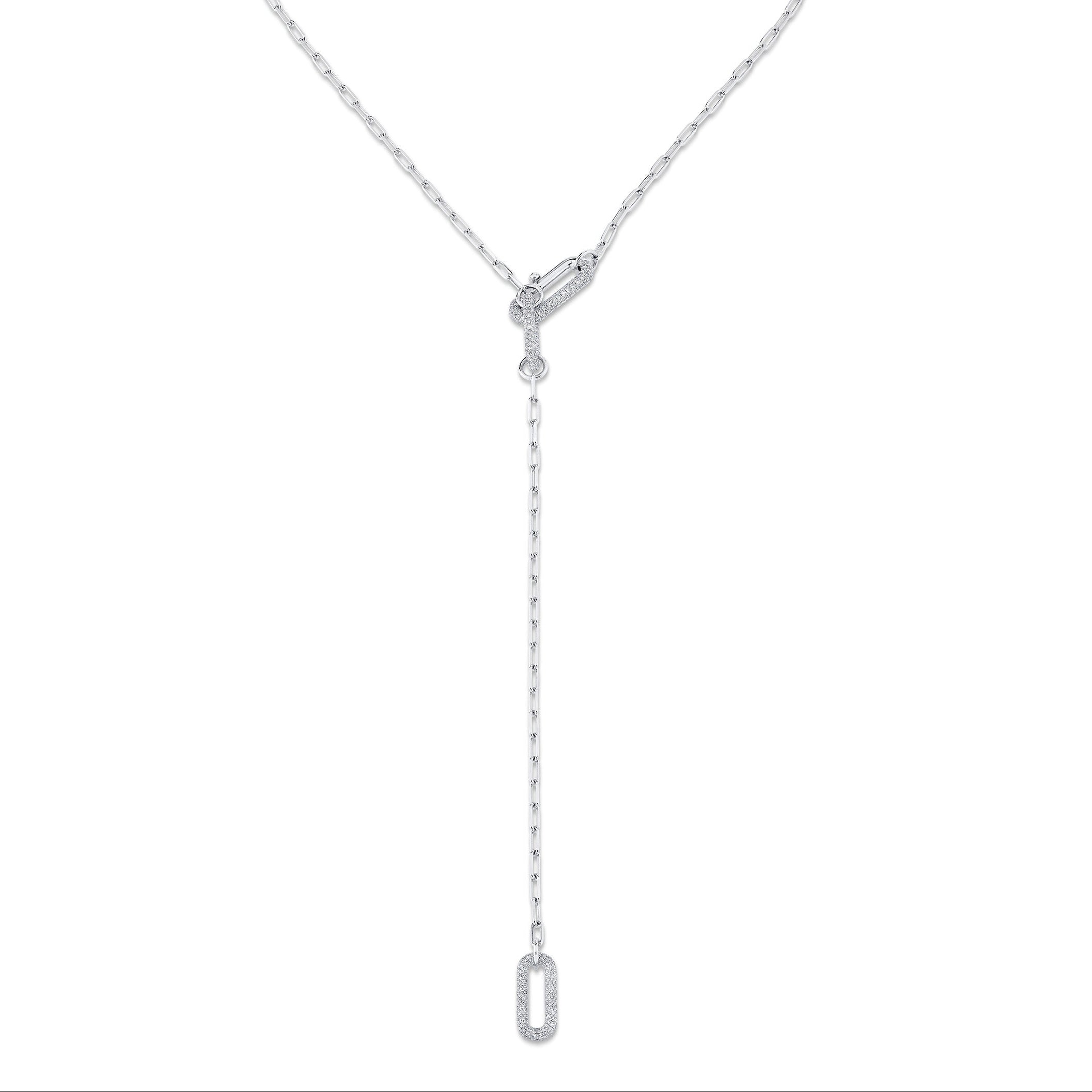 SHAY Diamond Pave Mini Cable Lariat, 2.45ct, 18k gold, primary view