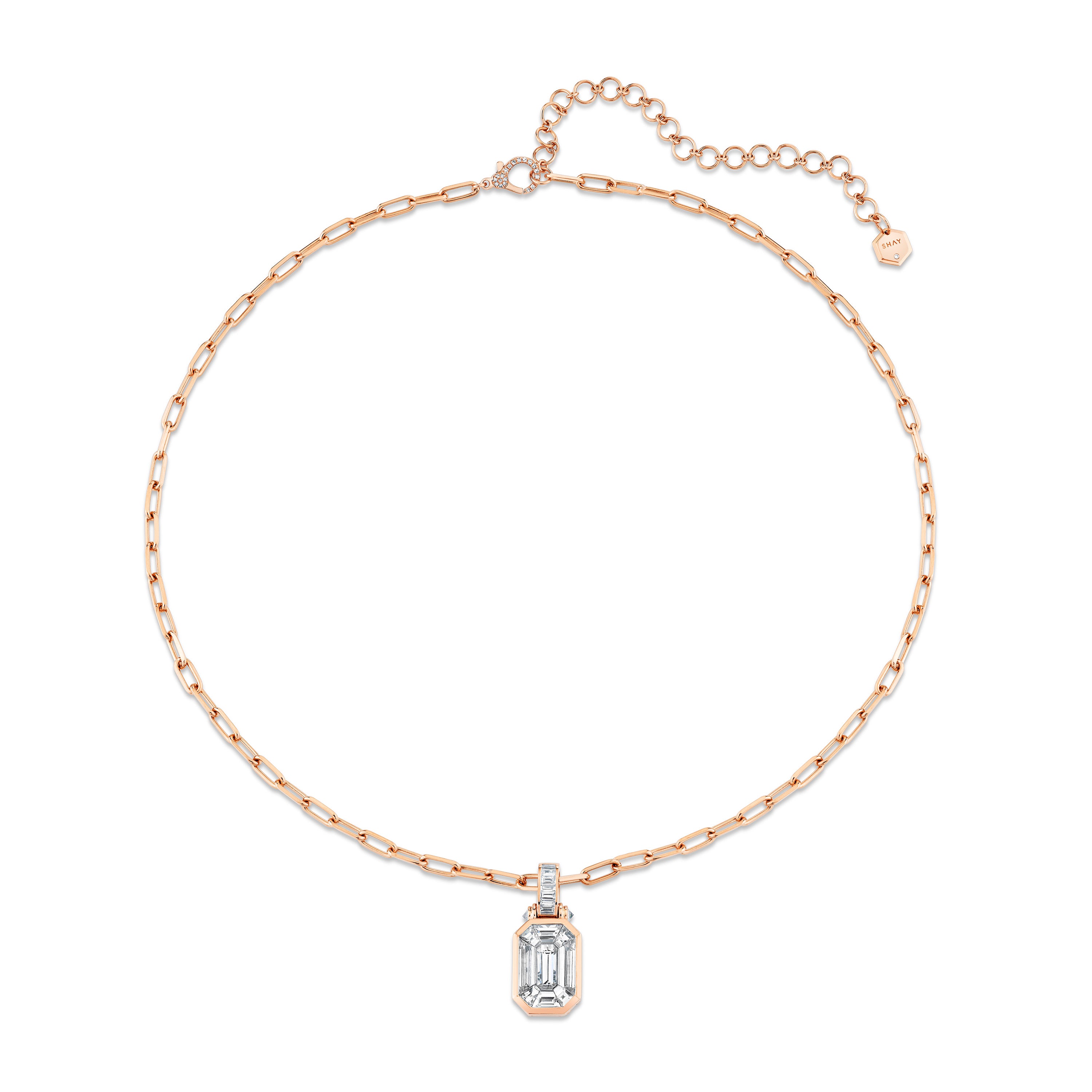 SHAY Grand Diamond Illusion Necklace, 5ct, 18k gold, detail view