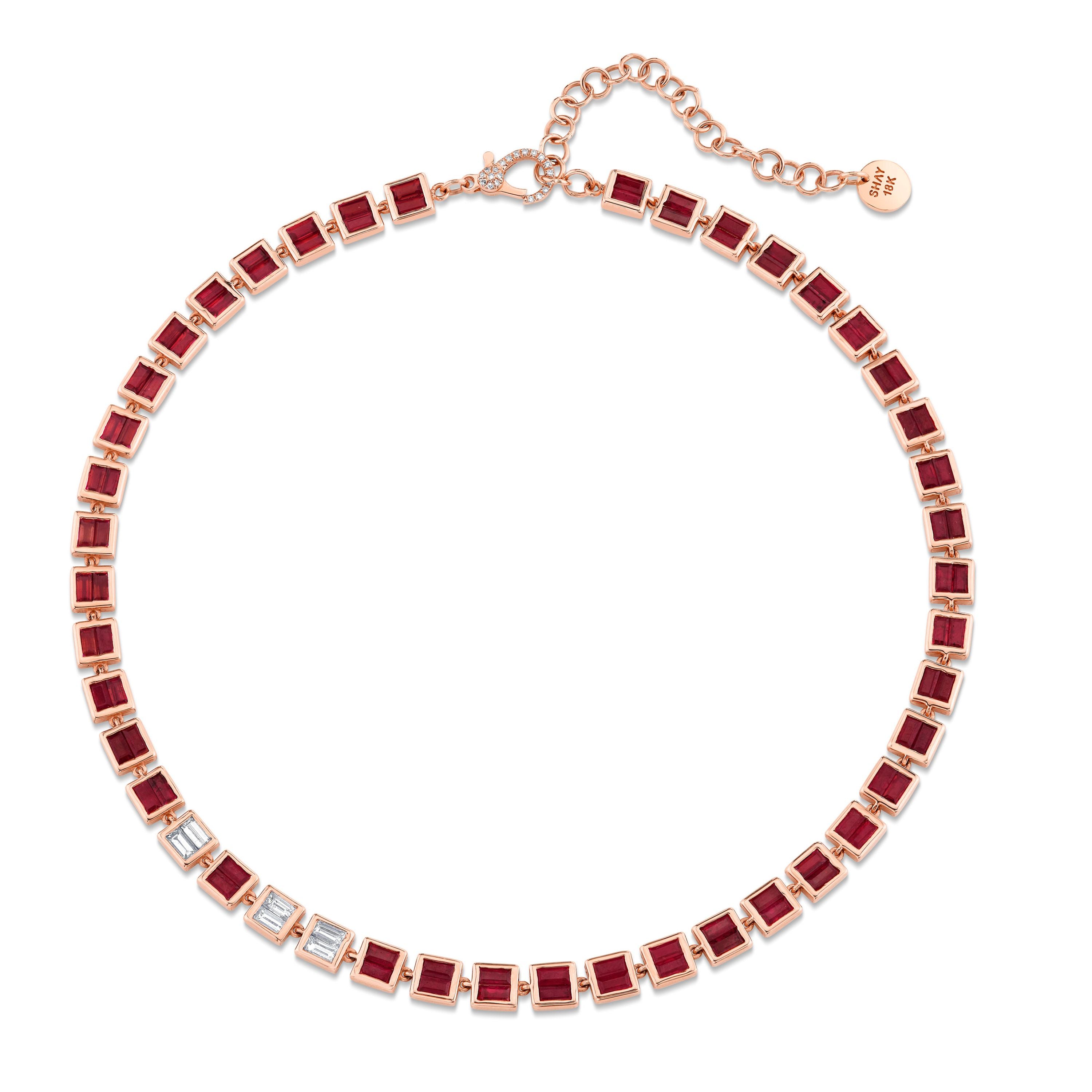 RUBY & DIAMOND BEZEL NECKLACE