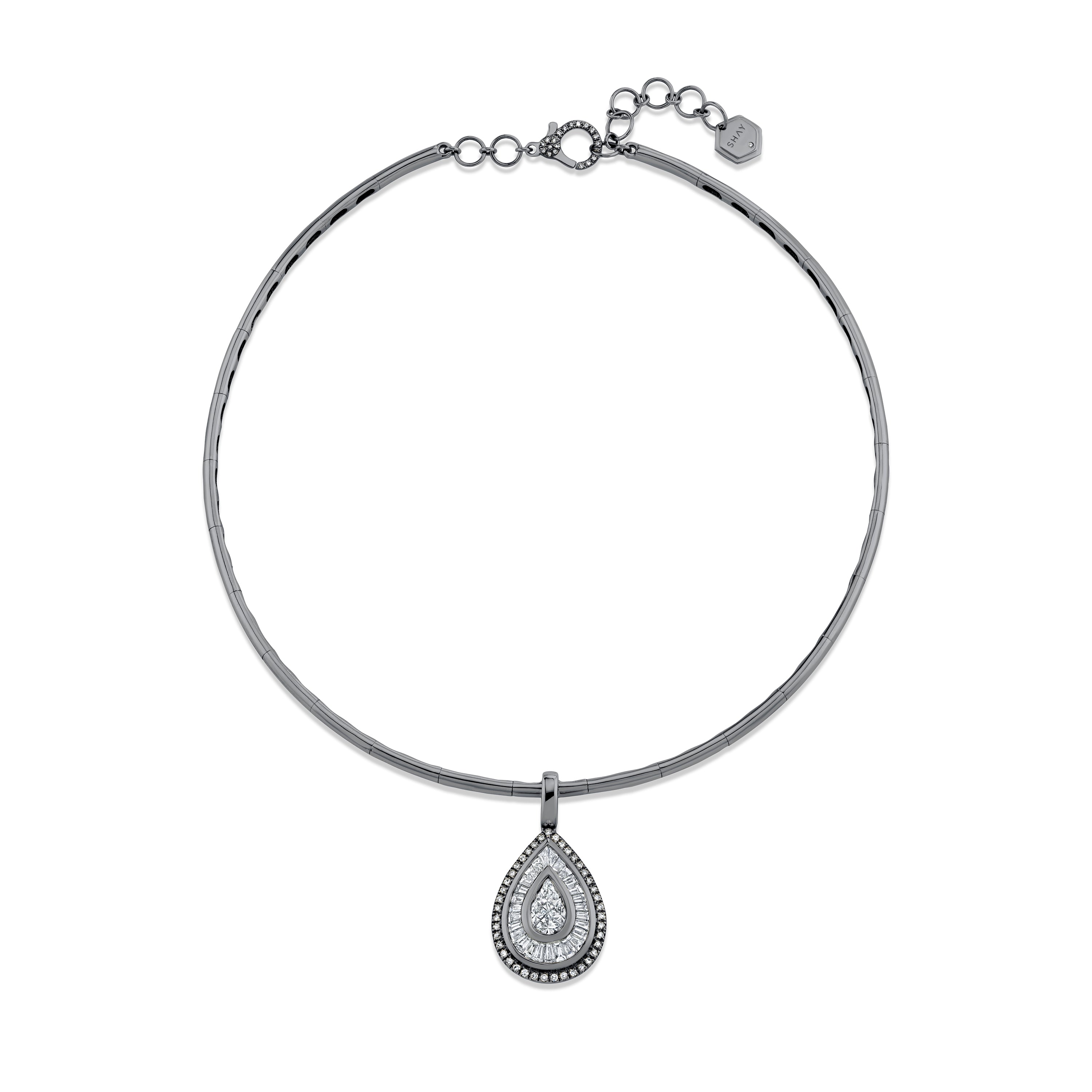 MIXED DIAMOND PEAR COLLAR