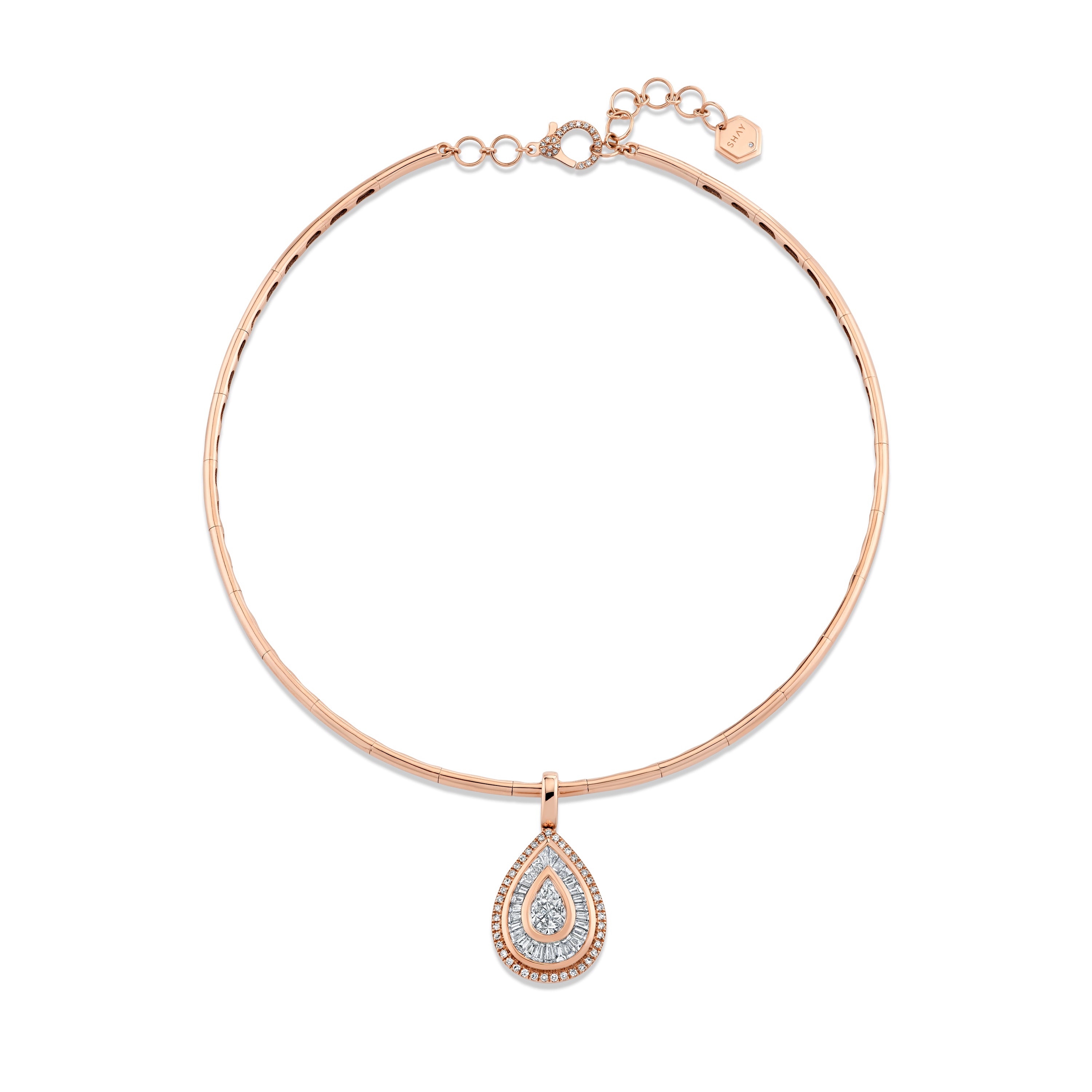 MIXED DIAMOND PEAR COLLAR