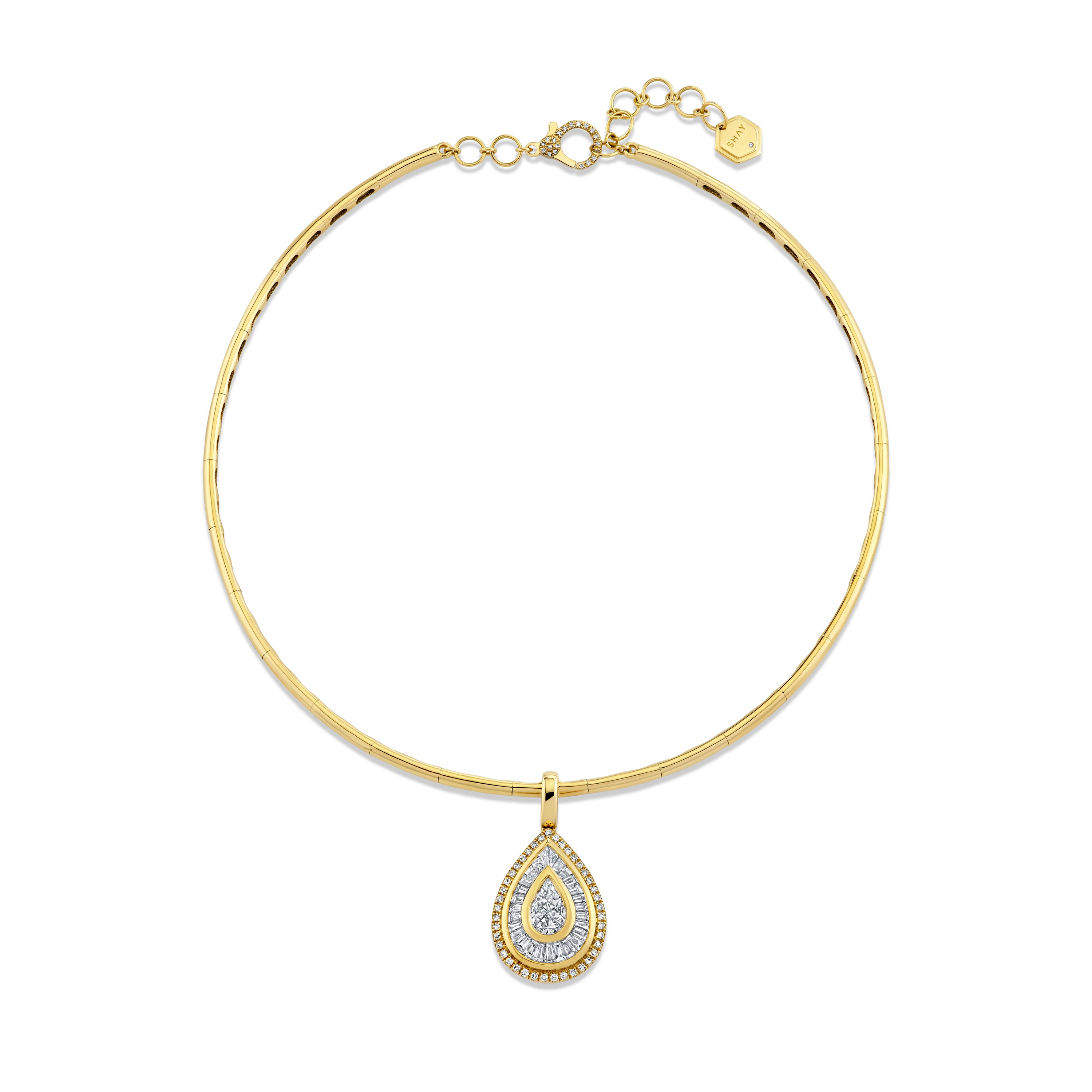 MIXED DIAMOND PEAR COLLAR