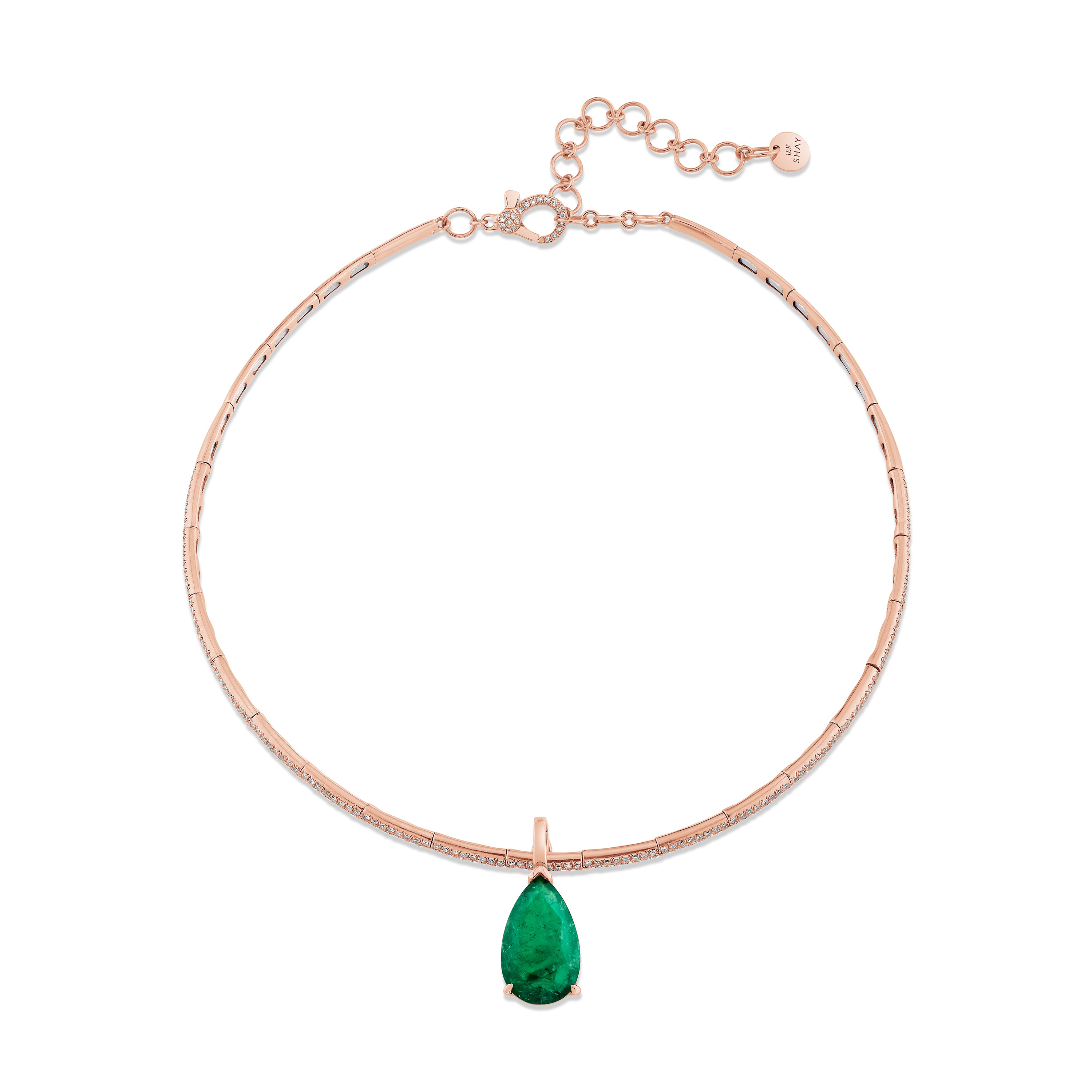 EMERALD PEAR DROP COLLAR