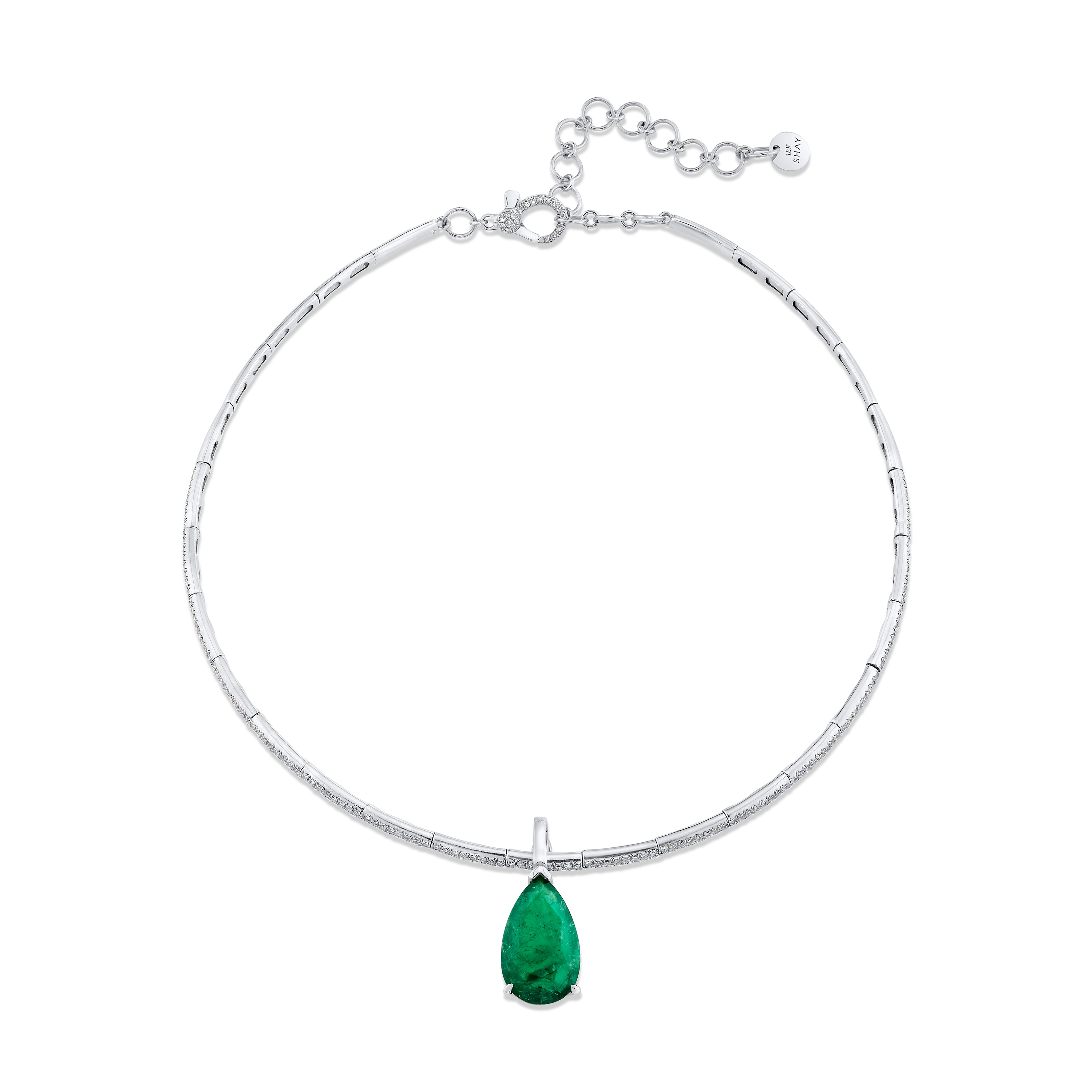 EMERALD PEAR DROP COLLAR