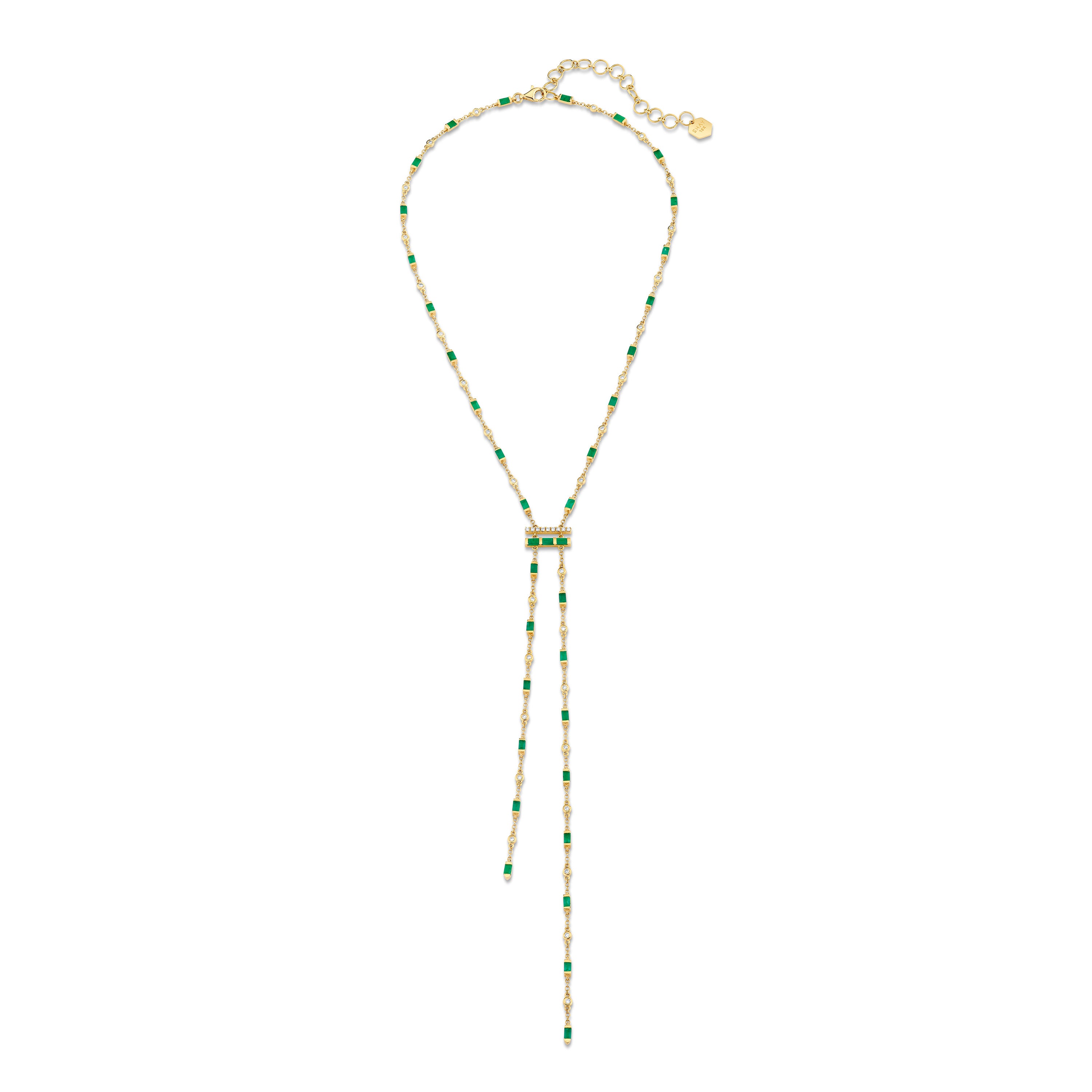 EMERALD & DIAMOND CASCADE Y NECKLACE
